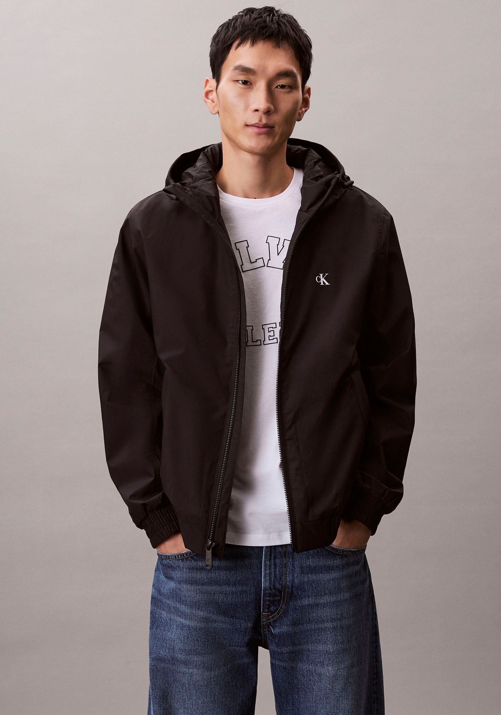 Calvin Klein Herren Schwarz Übergangsjacke Harrington Lv04re516g Regular Fit - Image 2