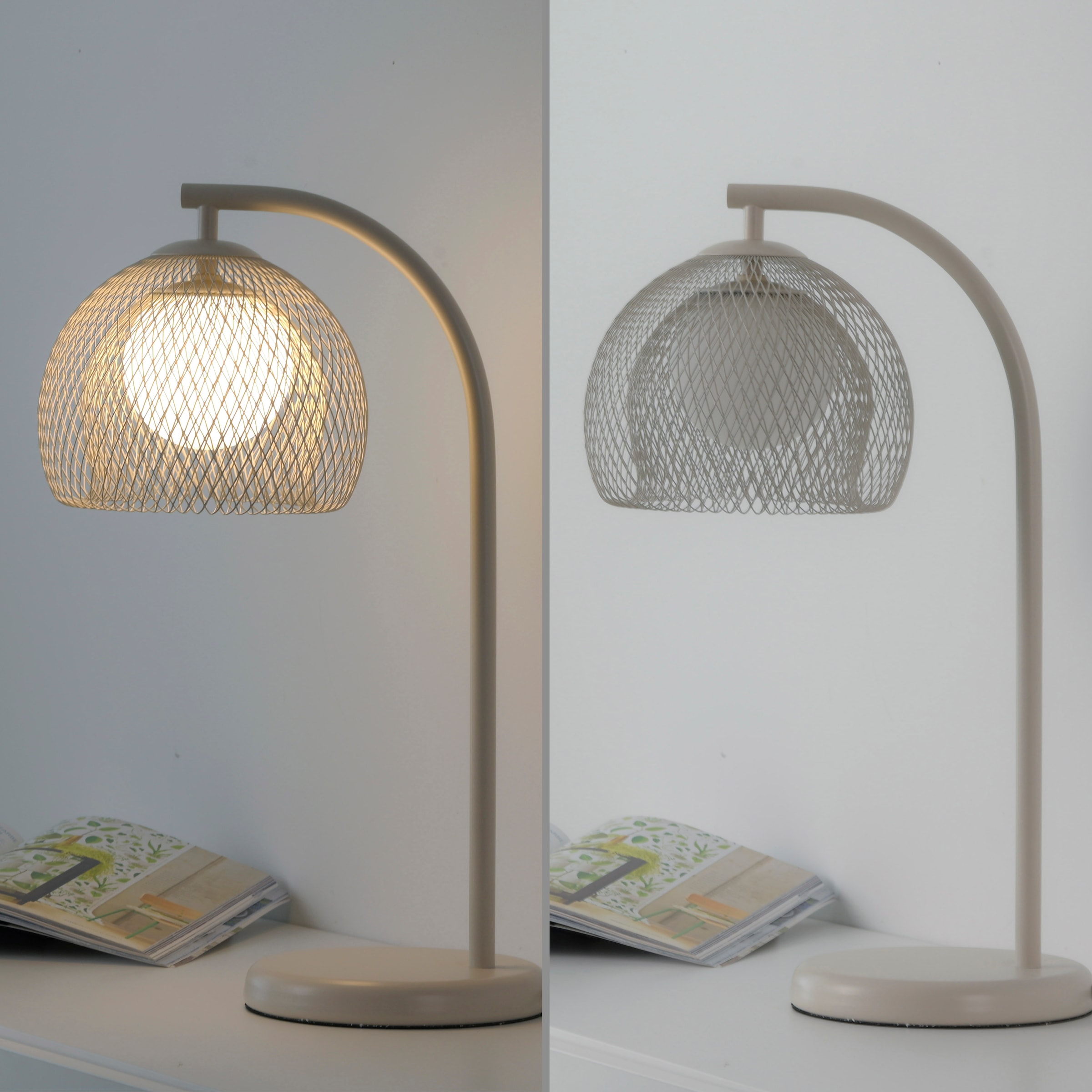 SCHÖNER WOHNEN-Kollektion Tischleuchte »MESH« G9 1 Stk. Modernes Design, sanftes Licht & stilvolle Sandbrise-Optik