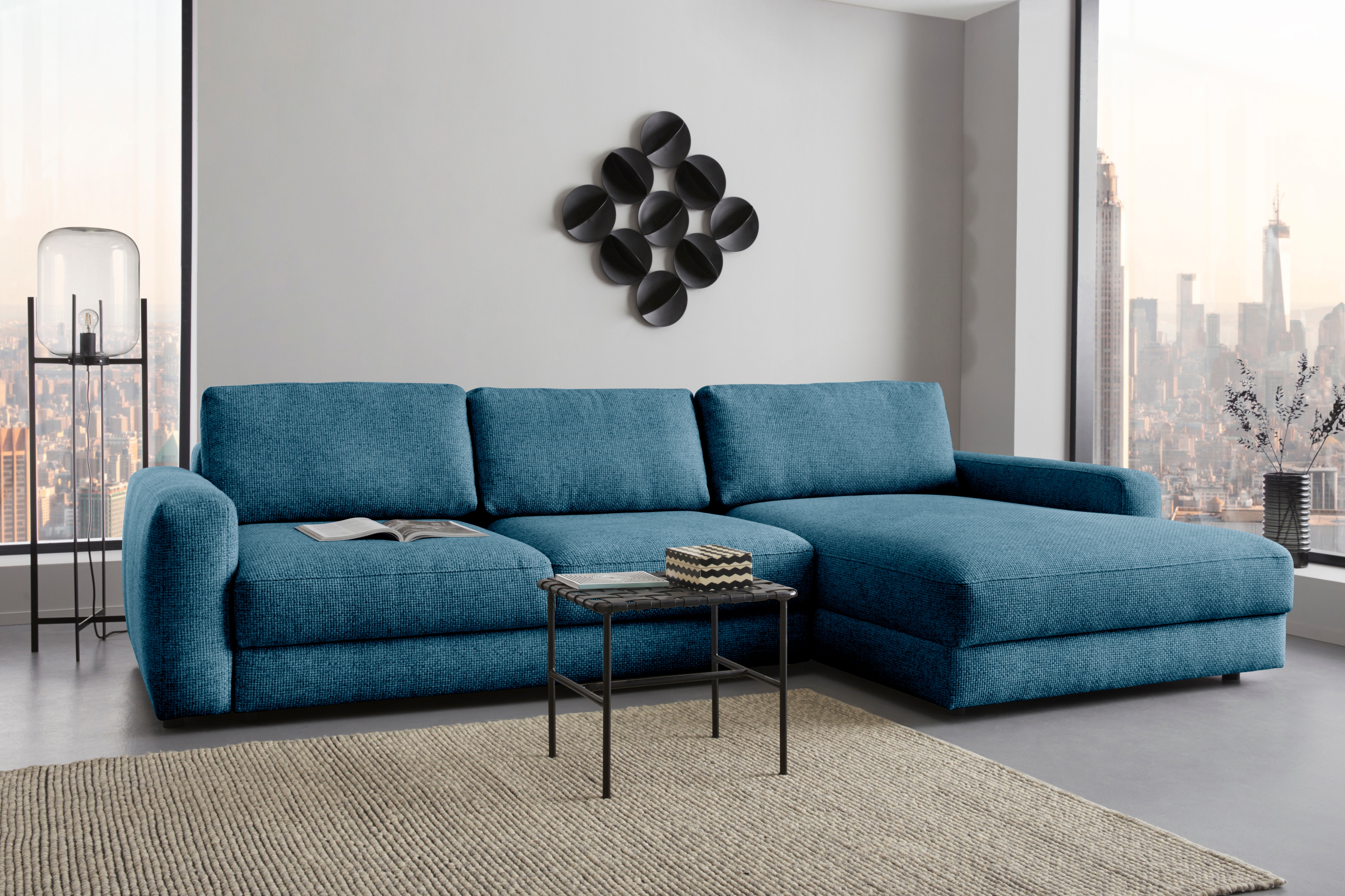 Home affaire Ecksofa "Bloomfield, bequem und elegant, Breite 303cm, L-Form" wahlweise mit Bettfunktion und Bettkasten, Unser Dauertiefpreis