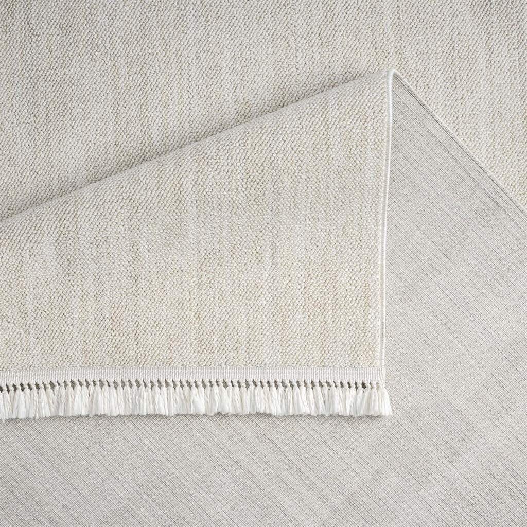 Carpet City Teppich »CLASICO 0052«, rechteckig, 11 mm Höhe, Läufer, Kurzflor, Hochtief-Muster, Boho, Fransen, Wohnzimmer