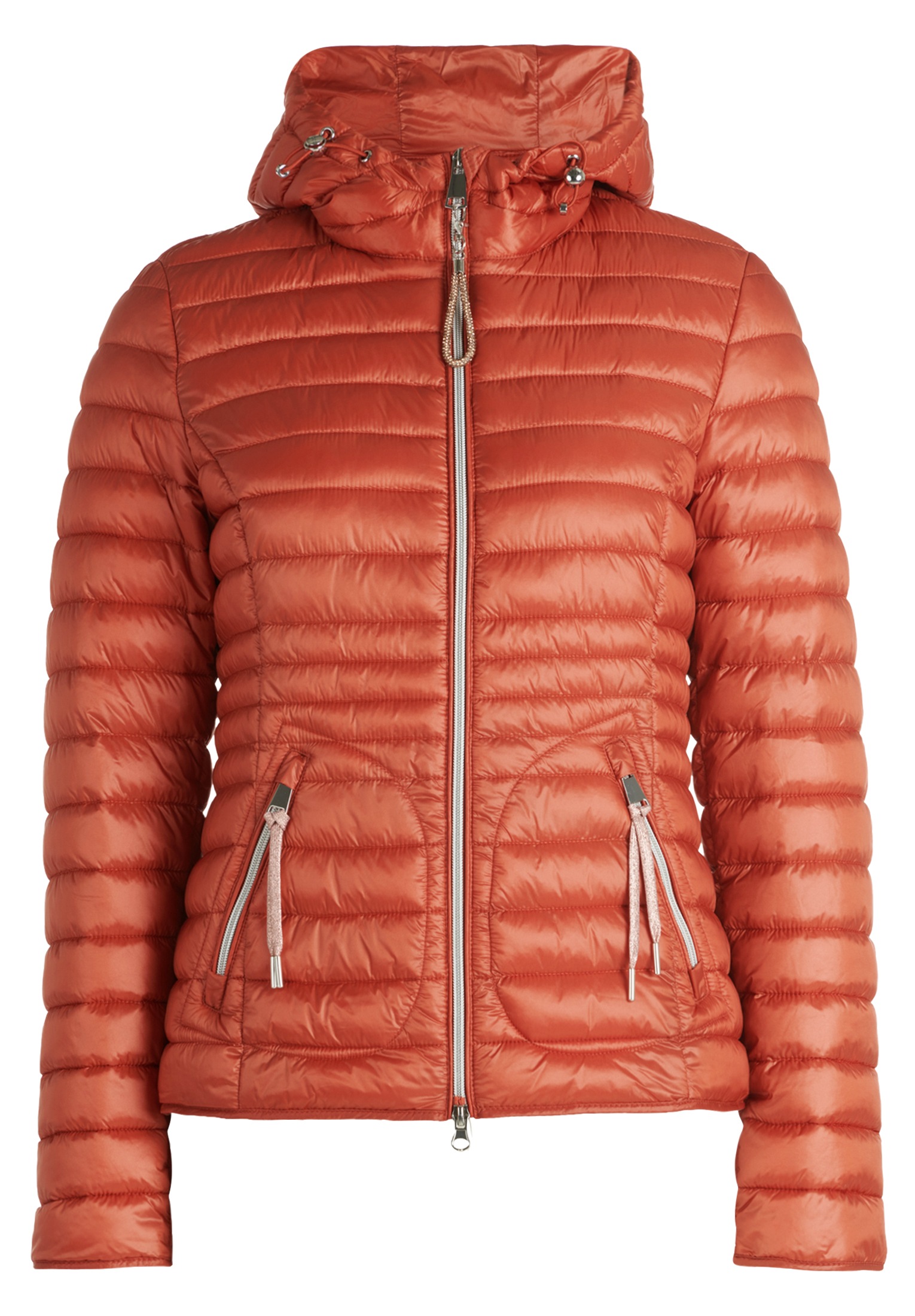 Cartoon Steppjacke "Damen mit Reißverschlusstaschen" mit Kapuze günstig online kaufen