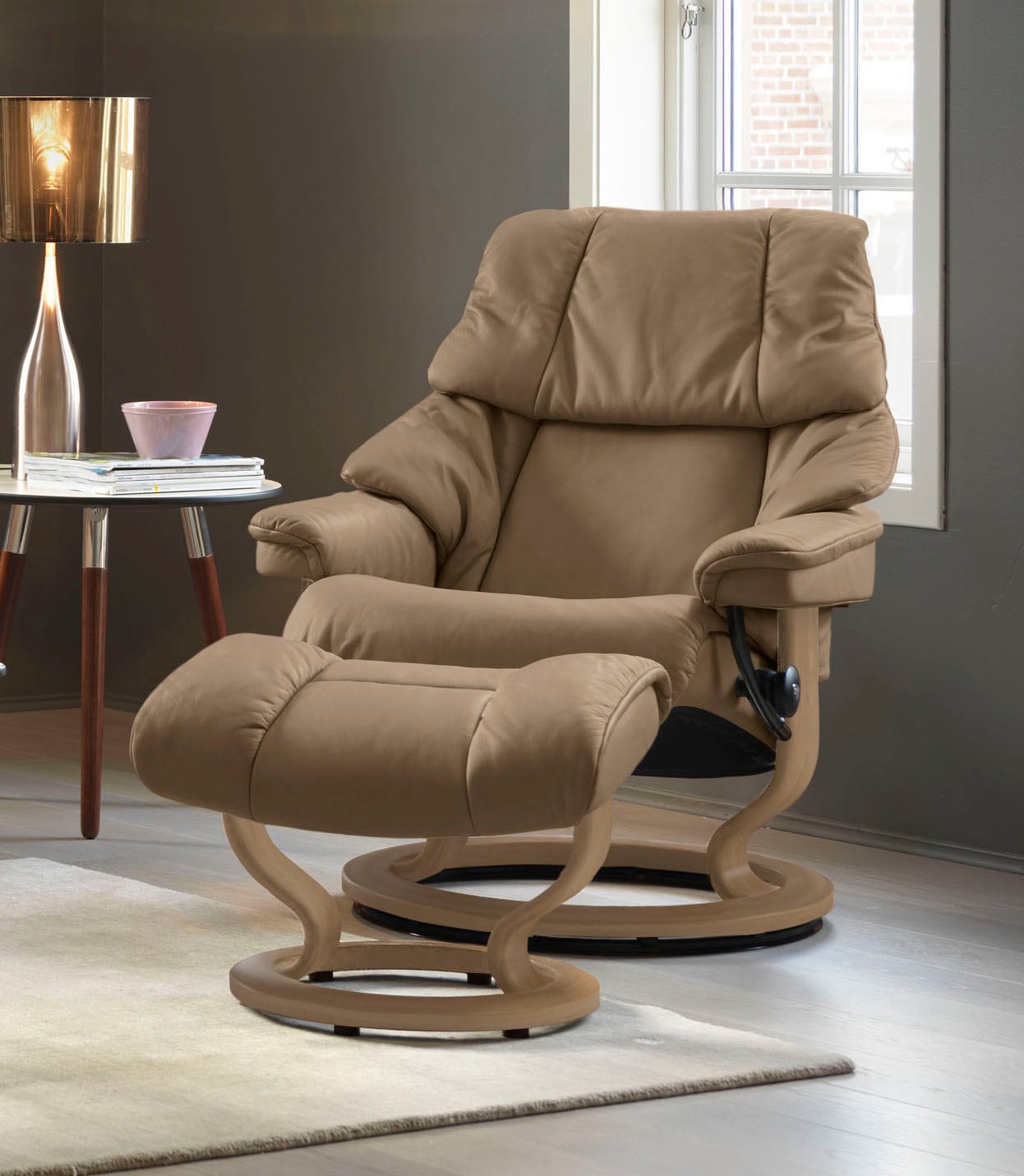 Stressless Fußhocker "Reno", mit Classic Base, Gestell Eiche