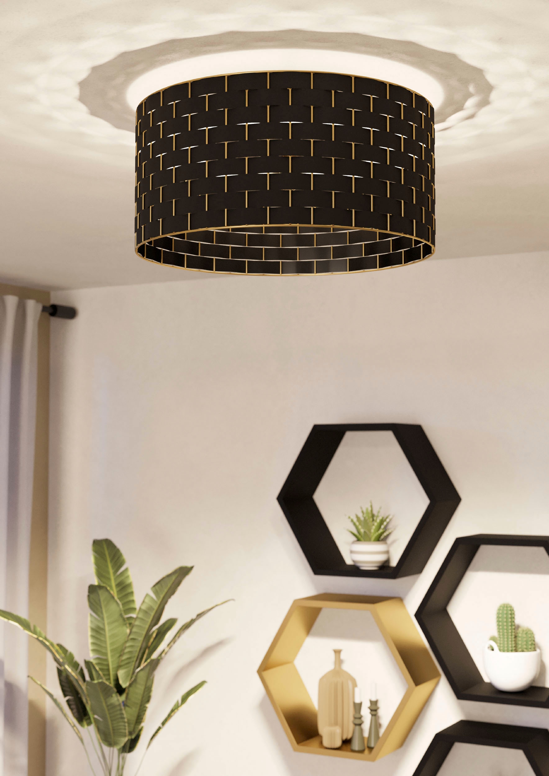 EGLO Deckenleuchte »MARASALES« E27 1 Stk. Deckenleuchte in schwarz aus Stahl  -  exkl. E27 - 40W