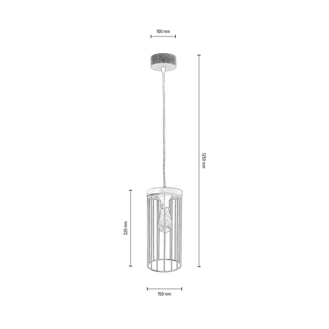 BRITOP LIGHTING Pendelleuchte »TIMEO WOOD MAX«, 1 flammig-flammig,  Hängeleuchte, Trendiger Schirm aus Metall, mit Eichenholz | BAUR