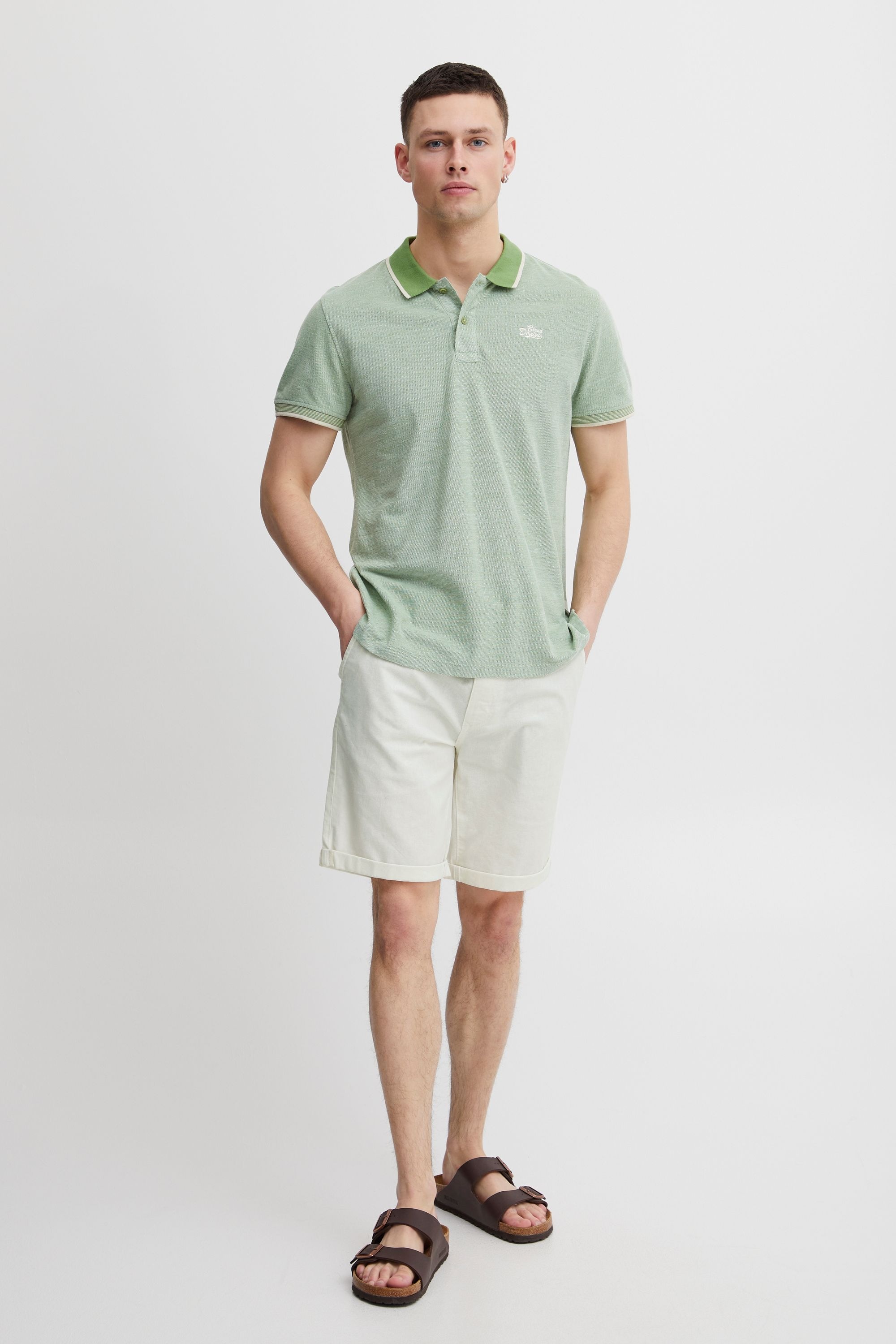 Poloshirt BLEND "Poloshirt BHPolo", Herren, Gr. M, grün (grün eyes), Obermaterial: 50% Baumwolle CO. 50% Polyester PES., regular fit normal, Shirts 2