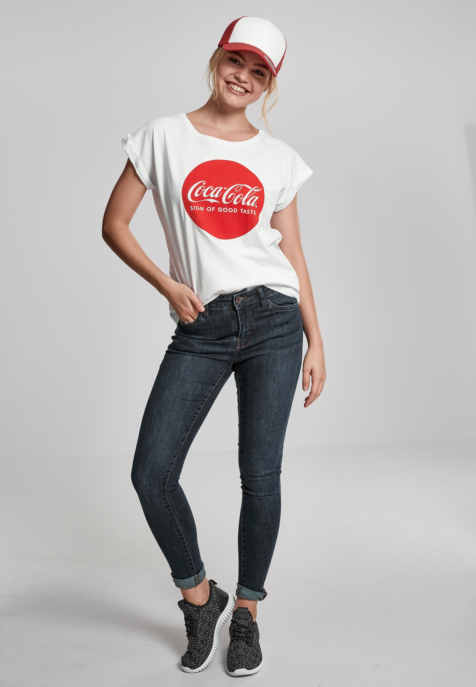 Merchcode Kurzarmshirt "Merchcode Damen Ladies Coca Cola Round Logo Tee", ( günstig online kaufen