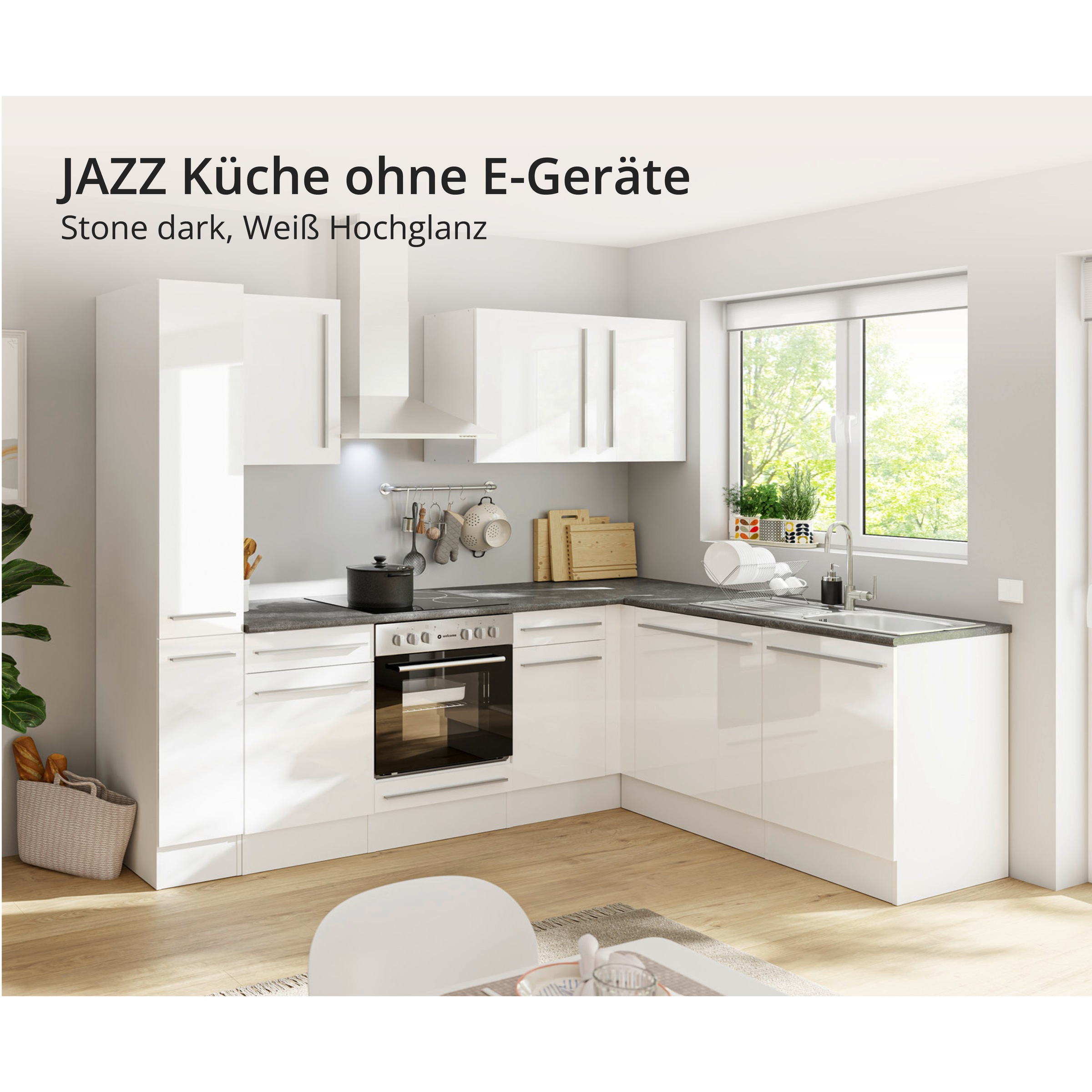 BASIC by Balculina Winkelküche »Jazz« Stellbreite 250x175 cm, wahlweise mit E-Geräten