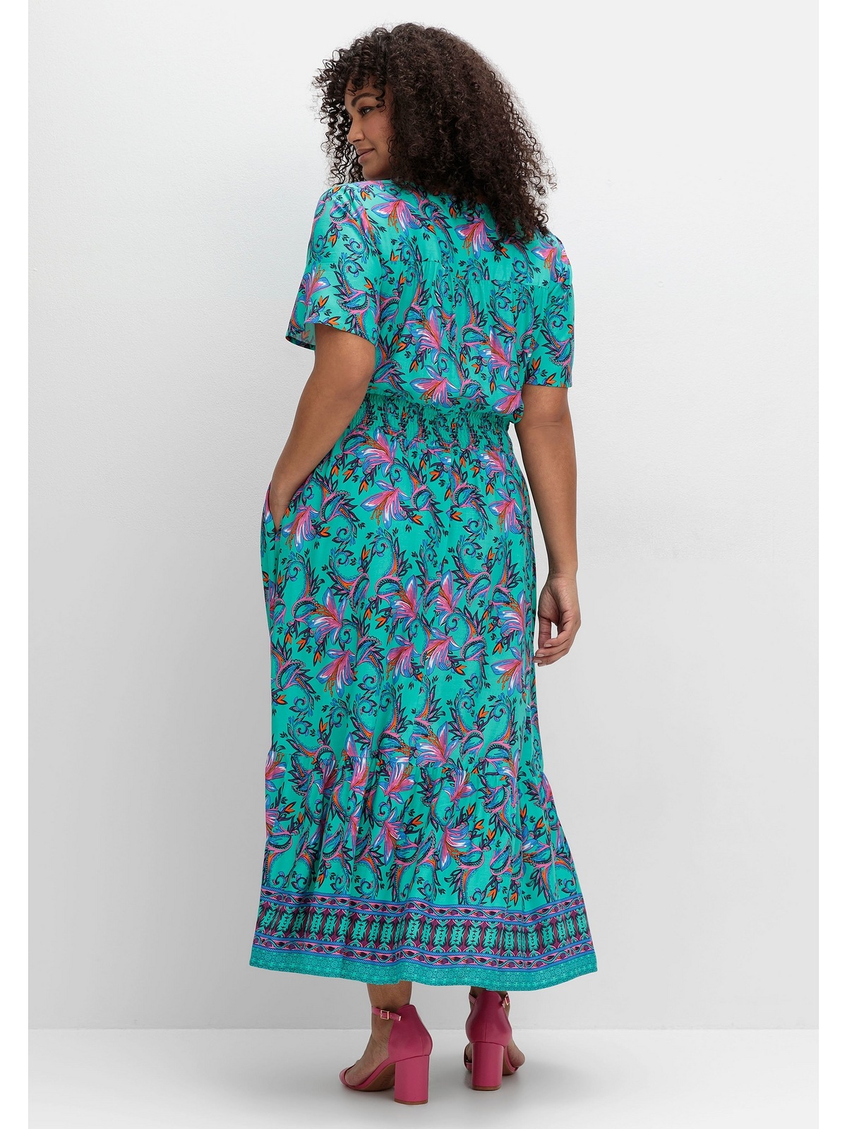 sheego by Joe Browns Maxikleid "Große Größen", mit Blumendruck und Taillen- günstig online kaufen