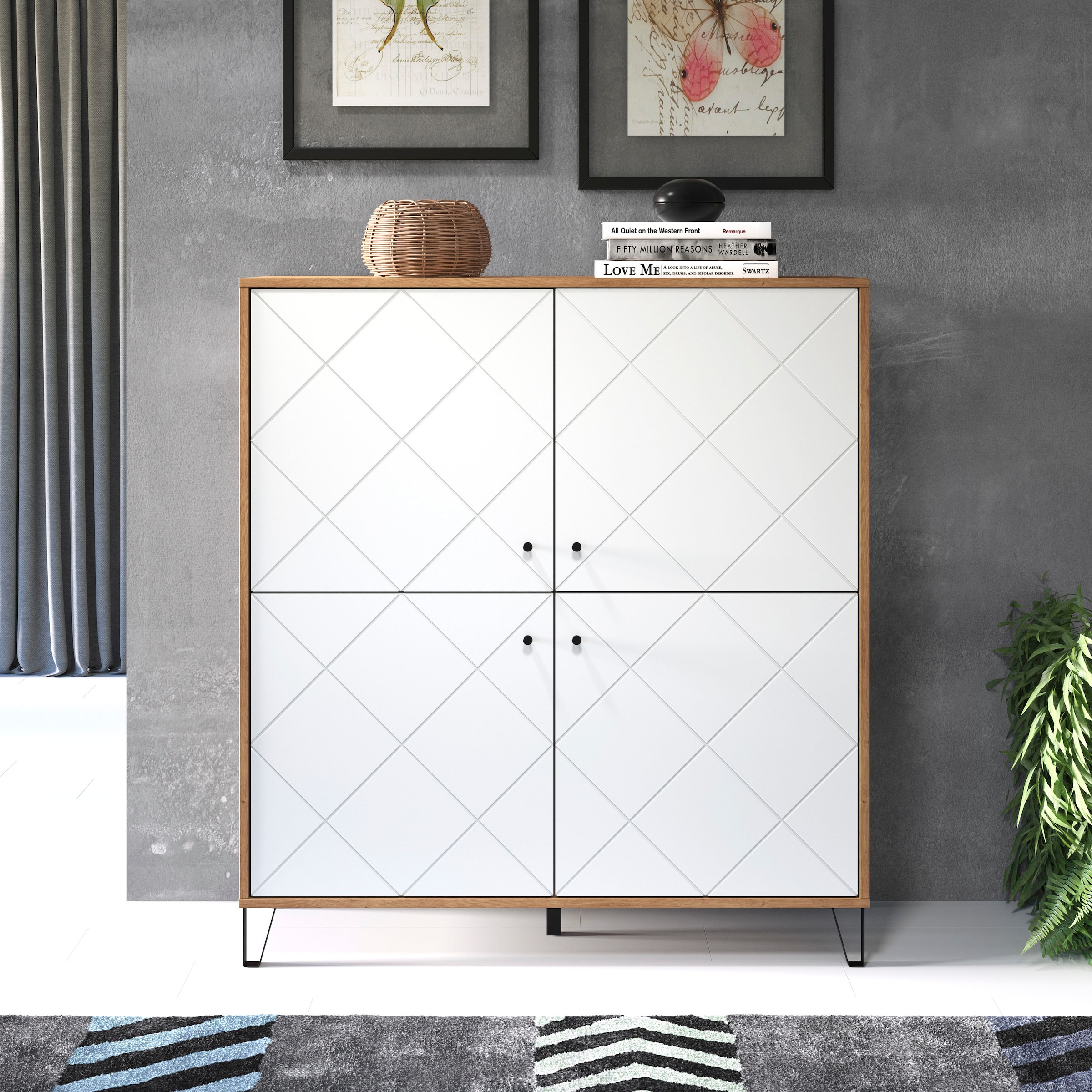 Places of Style Highboard "Tarragona", Highboard mit 4 Türen & Soft-Close - günstig online kaufen