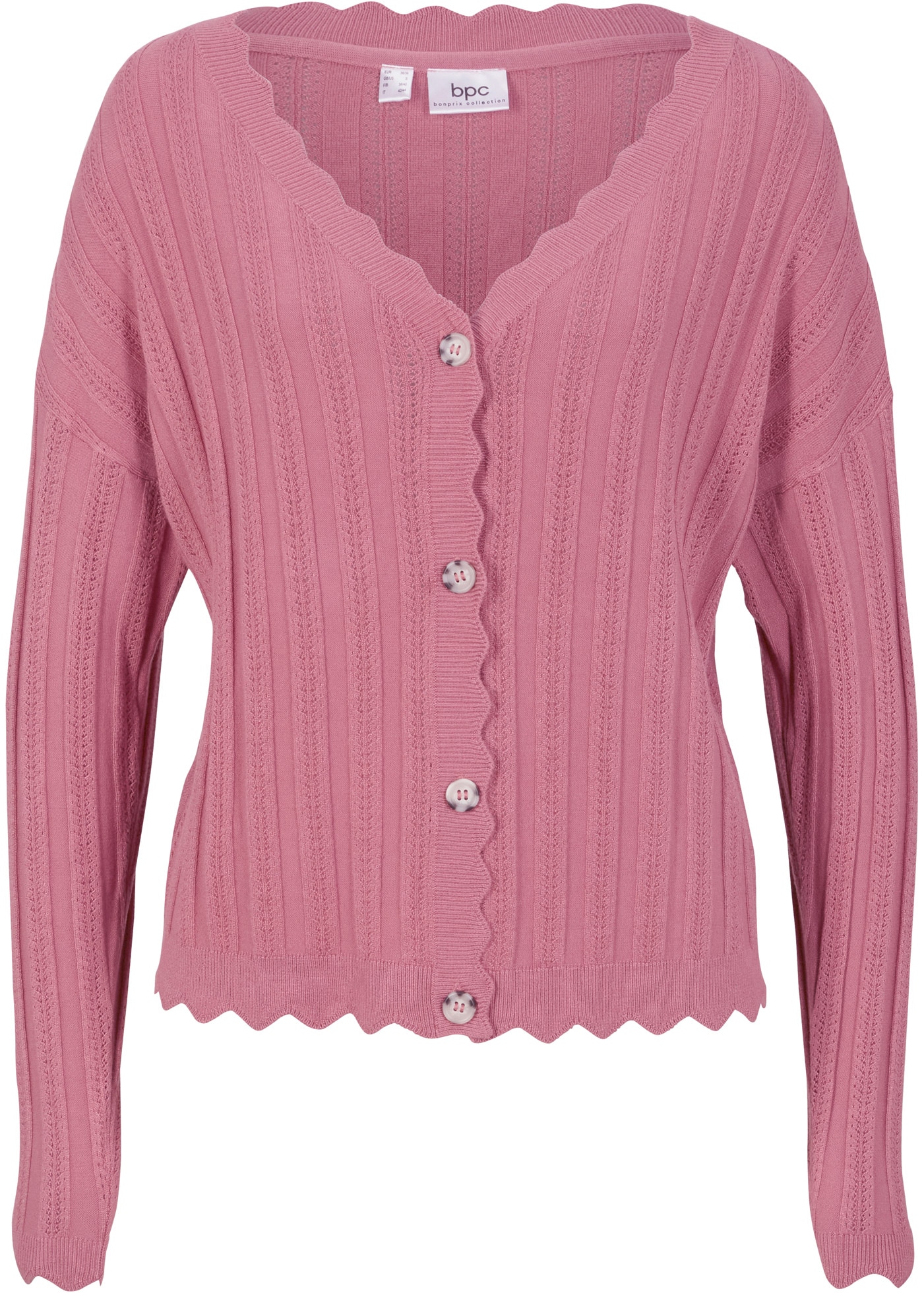 bonprix Strickjacke Oversize-Passform, mit Ajour-Muster, für festlichen Look