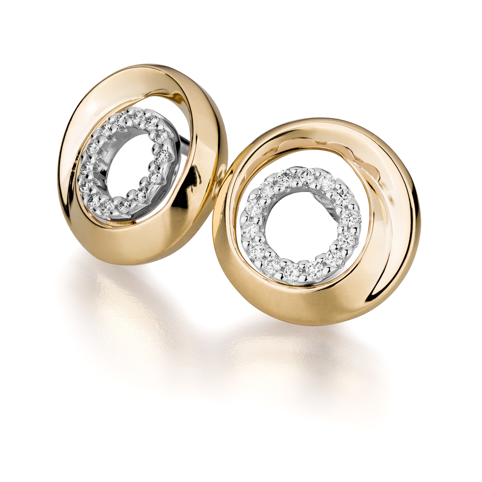 Orolino Paar Ohrstecker »Gold 585 zweifarbig mit 28 echten Brillanten zus. 0,10ct.«