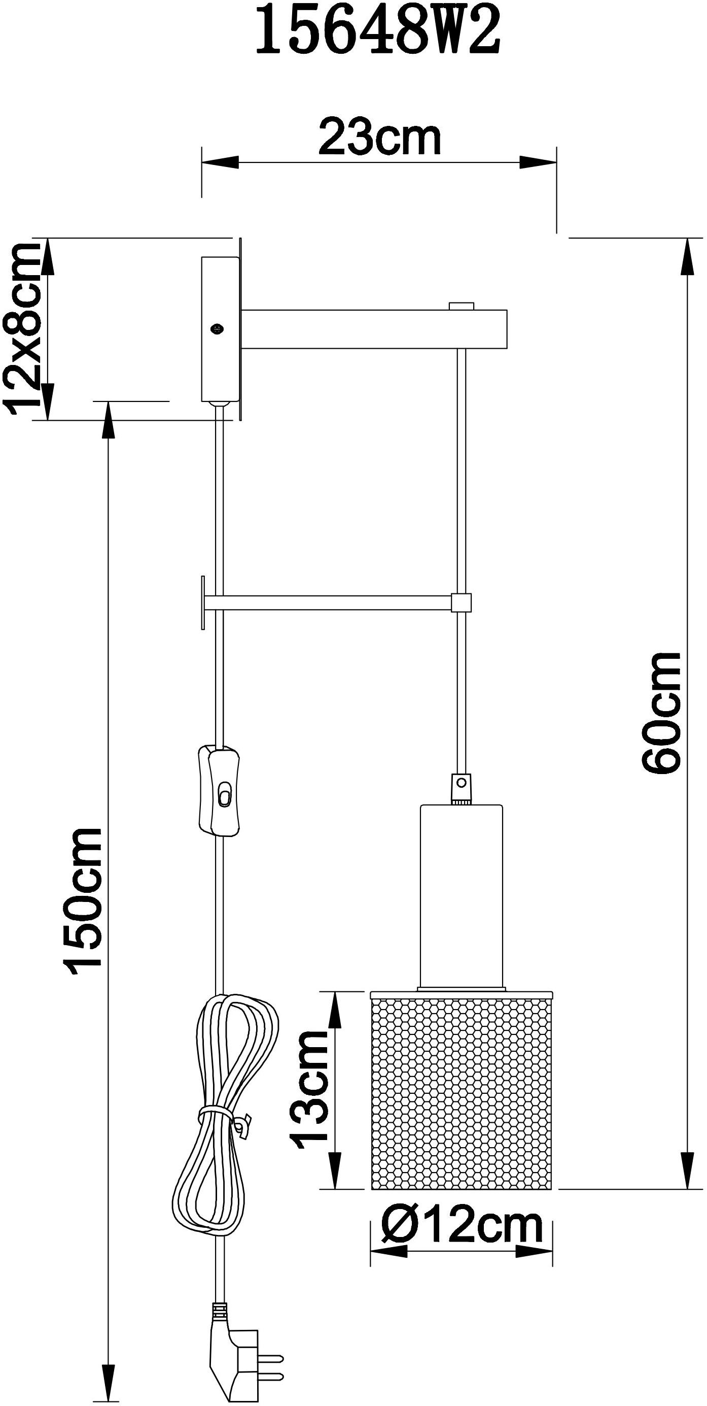 GLOBO LIGHTING Wandleuchte »JEDD«, Leuchtmittel E27 | ohne Leuchtmittel, Wandlampe/Metallgeflecht/schwarz/Wohnzimmer/Flur/inkl. Anschlusskabel