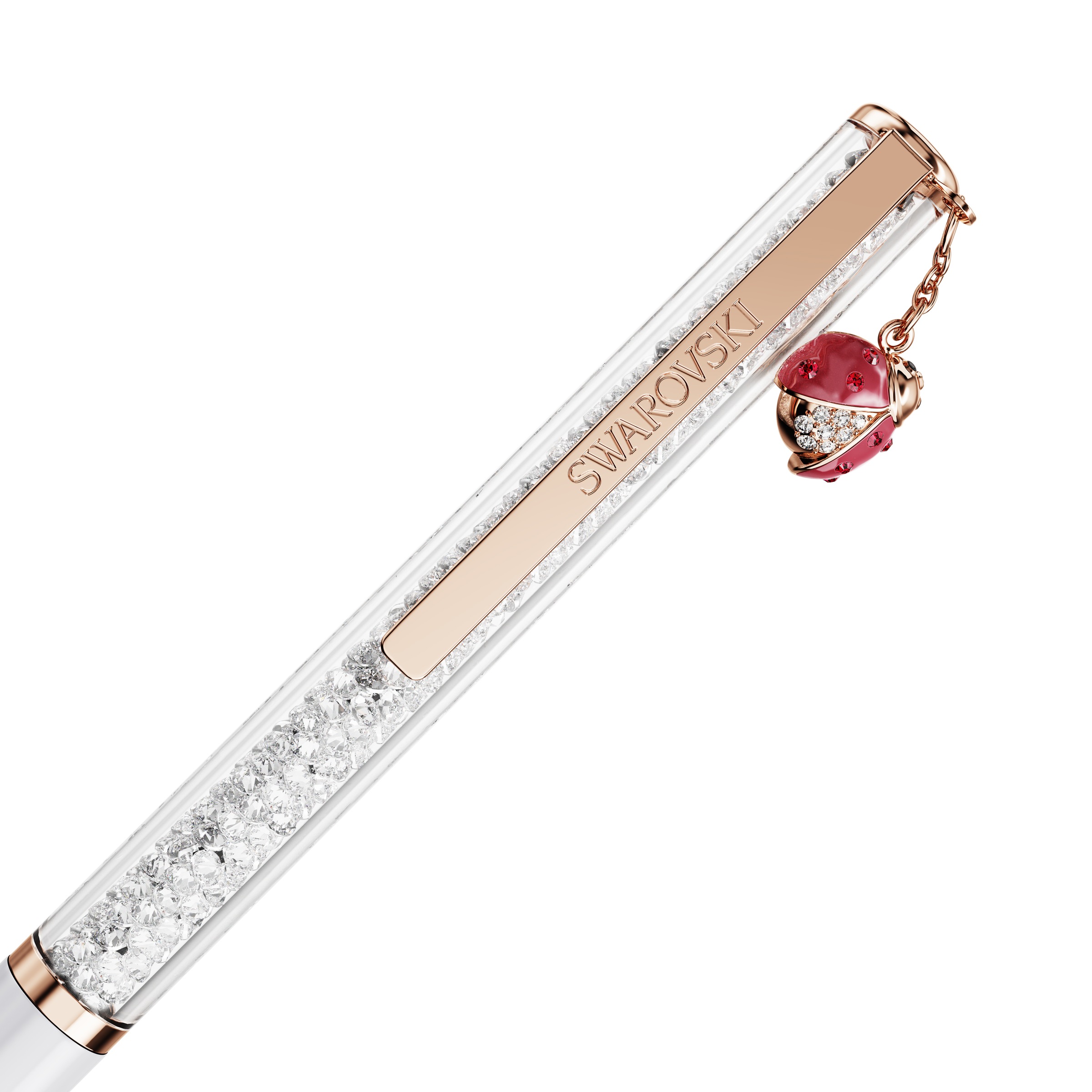 Swarovski Drehkugelschreiber »Schreibgerät Geschenk CRYSTALLINE mit Marienkäfer-Charm« mit Swarovski® Kristallen