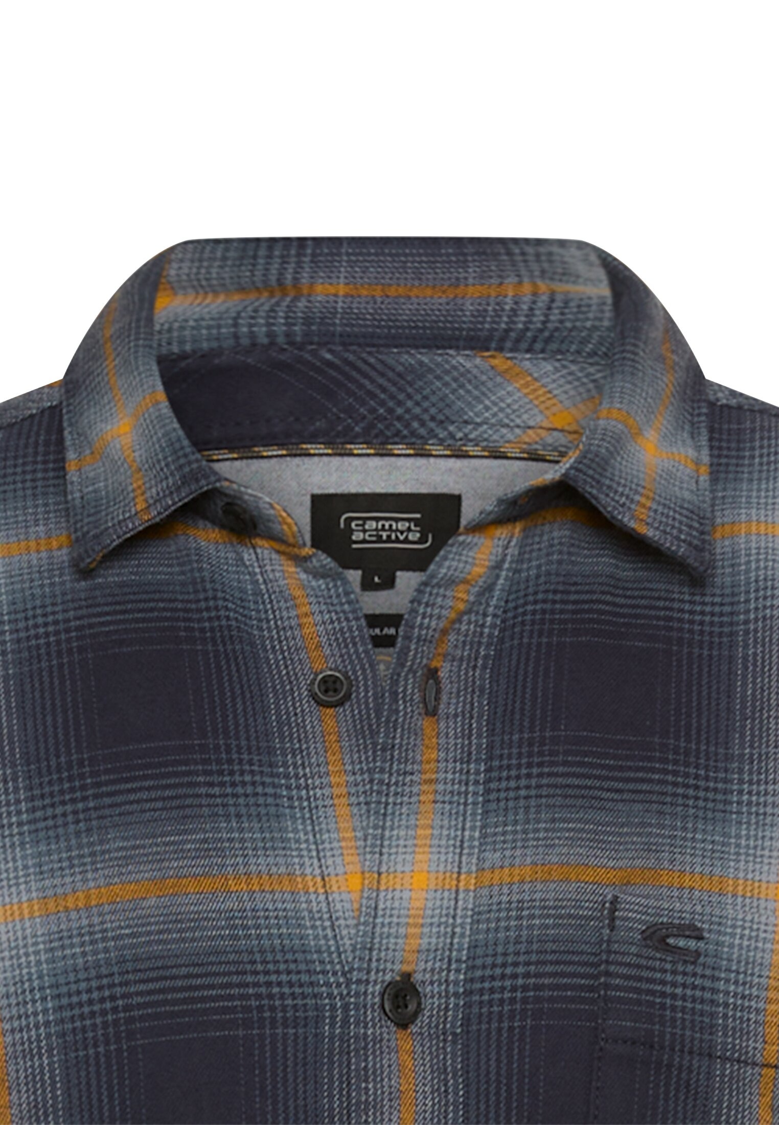 camel active Langarmhemd mit Logo Stickerei