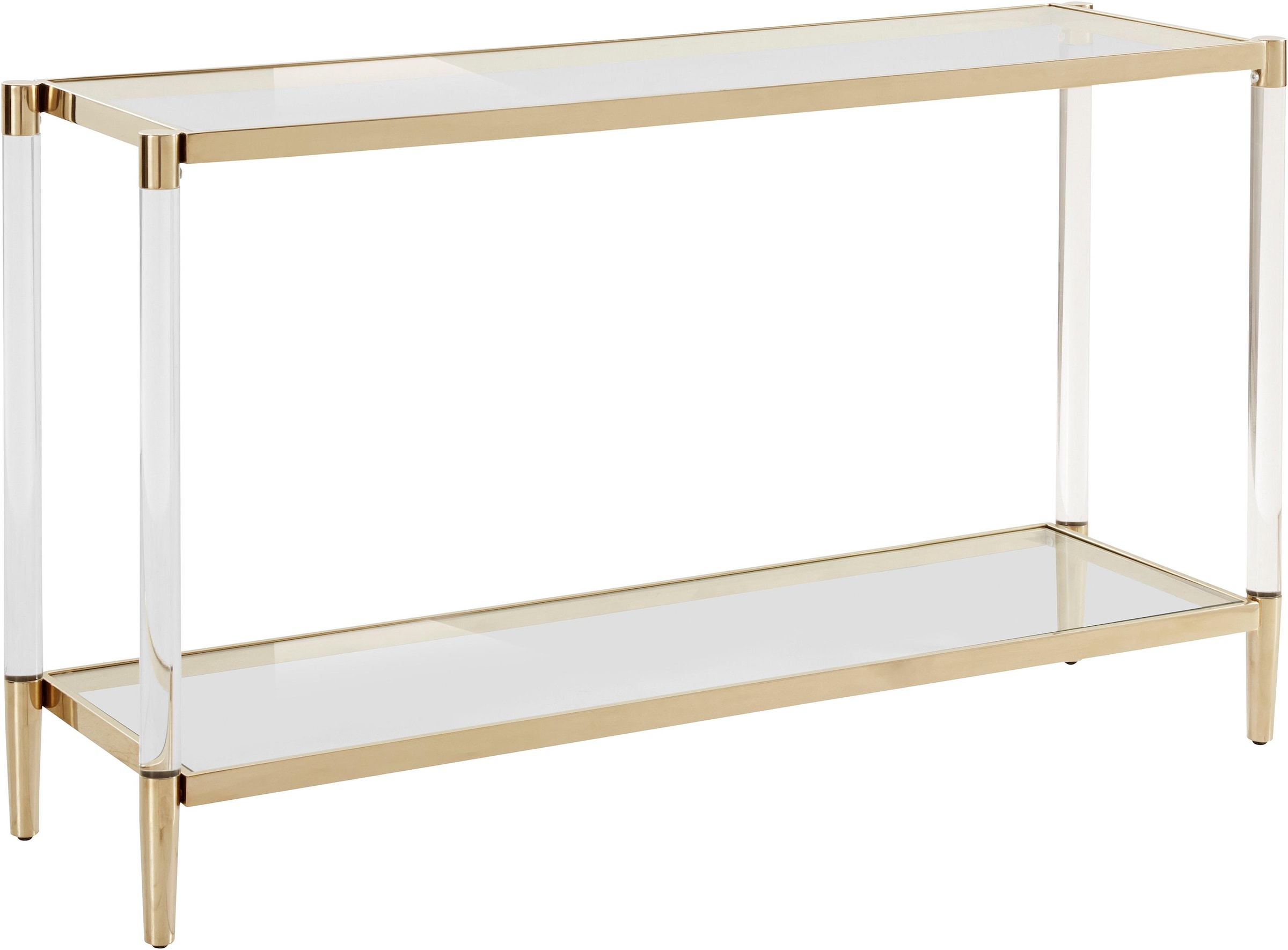 Leonique Beistelltisch »Ceadda«, Konsolentisch mit Glasbeinen und einer  Glastischplatte, Breite 130 cm kaufen | BAUR