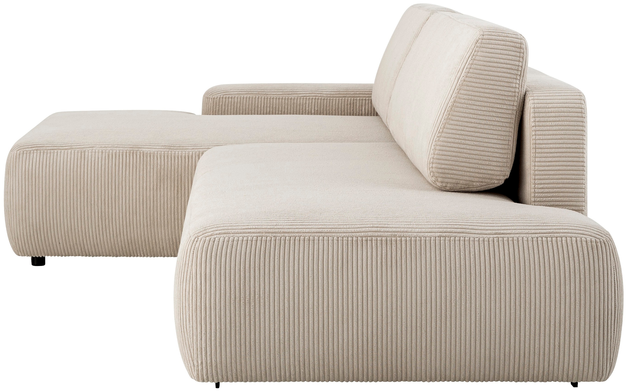 INOSIGN Ecksofa »TORGE, Schlafsofa Cord, Samtvelours u. Strukur fein, Couch in L-Form«, Schlaffunktion und Bettkasten, Liegefläche: 210x125 cm, neues Design