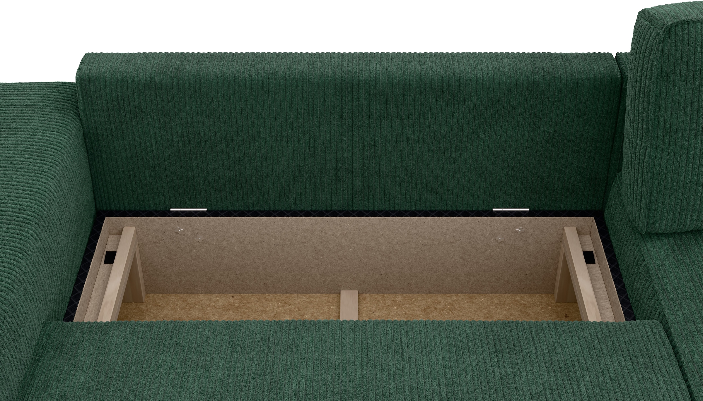 INOSIGN Ecksofa »Chance, Recamiere beidseitig montierbar, Schlaffunktion, Breite 265 cm«, in Cordstoff HYPER, mit Schlaffunktion und Bettkasten