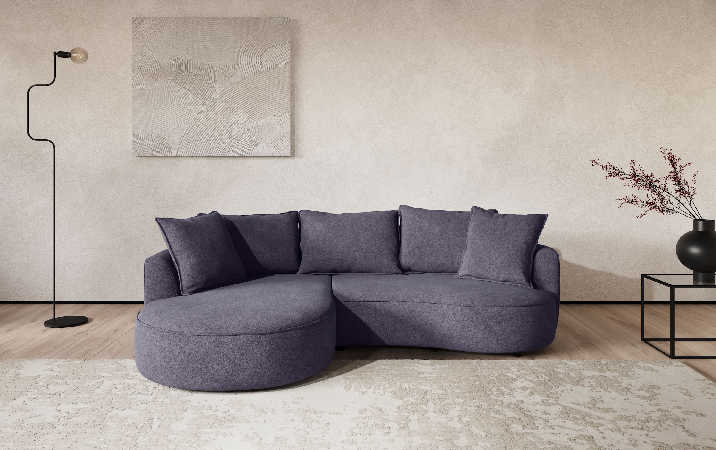 OTTO home Ecksofa "Sana L-Form, B: 260 cm, organische Form, Otto.Verlässliche Qualität" Loungesofa mit Wellenunterfederung