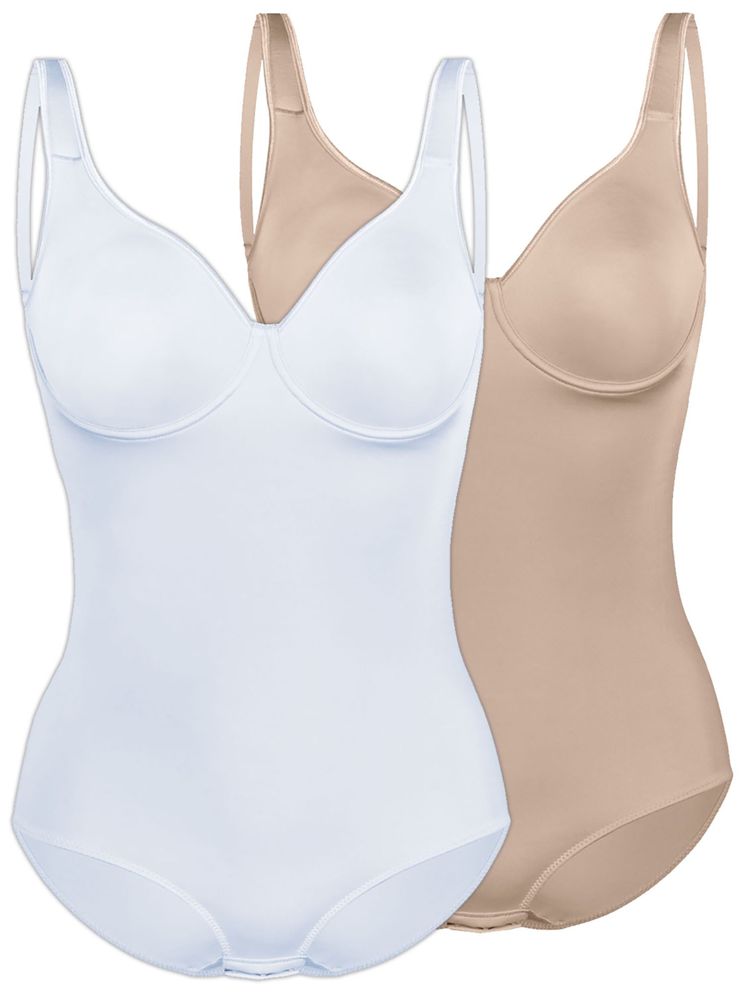 SASSA Damen Body "2er Pack Body mit Bügel Basic Control", Gr. 80, weiß, Obermaterial: 83% Polyamid PA. 17% Elasthan EL., Bodys
