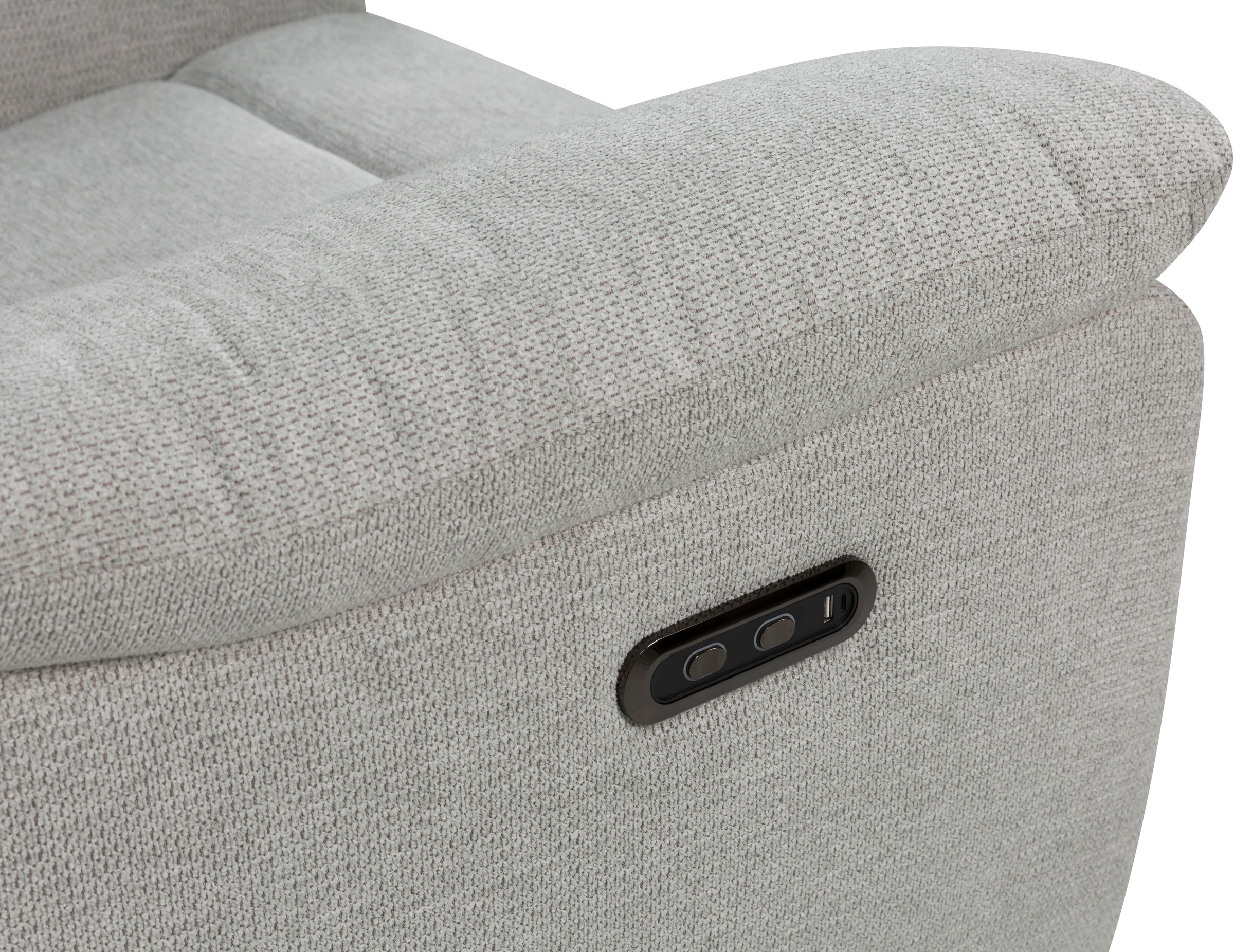 Home affaire 2-Sitzer »ODILON, 2er-Kinosofa, TV-Sessel, Mulitmedia-Sofa, Struktur, USB A/C,«, Relaxfunktion manuell u. elektrisch, Getränkehalter, Staufach