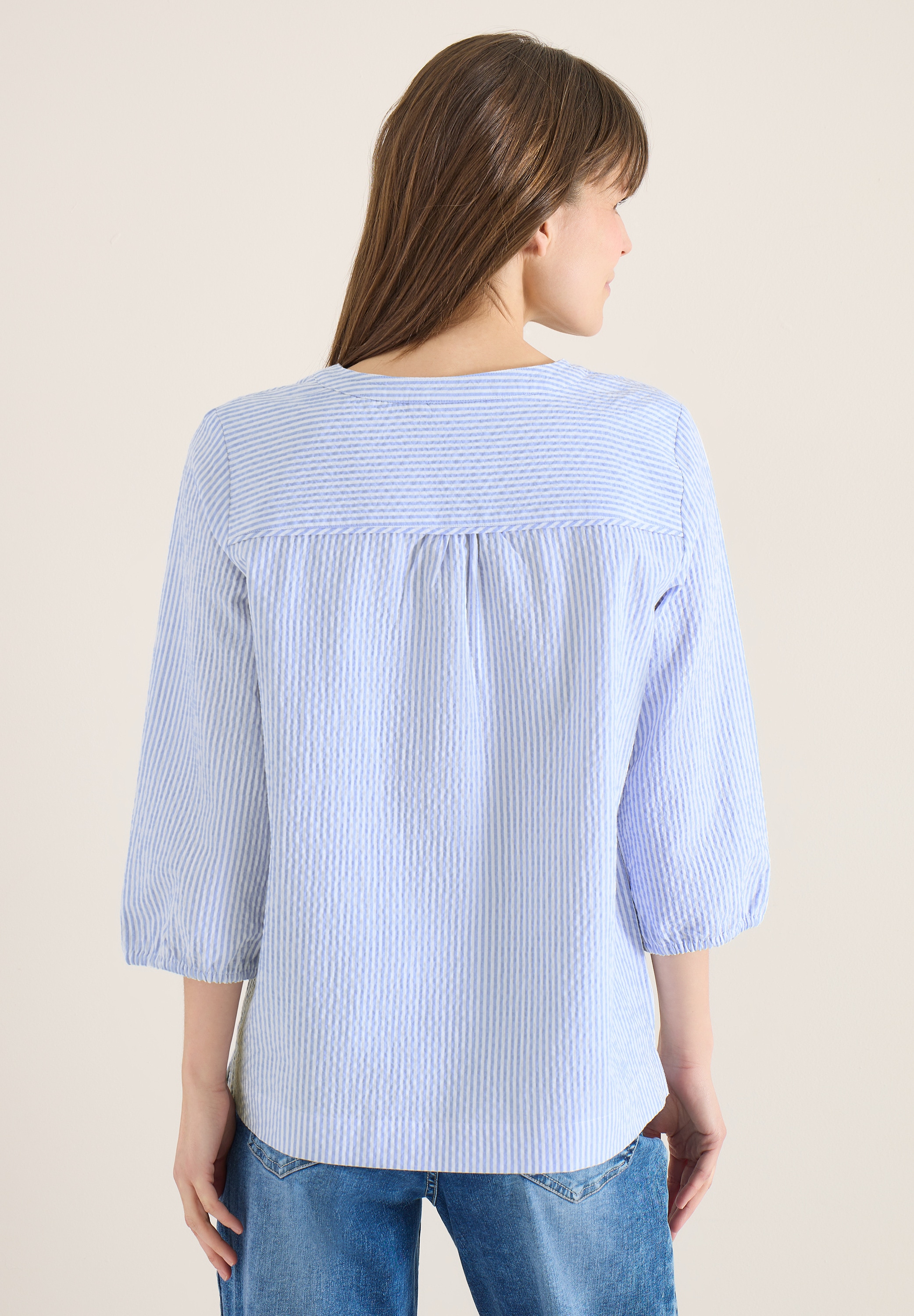 Cecil Shirtbluse mit gestreiftem Seersucker-Look