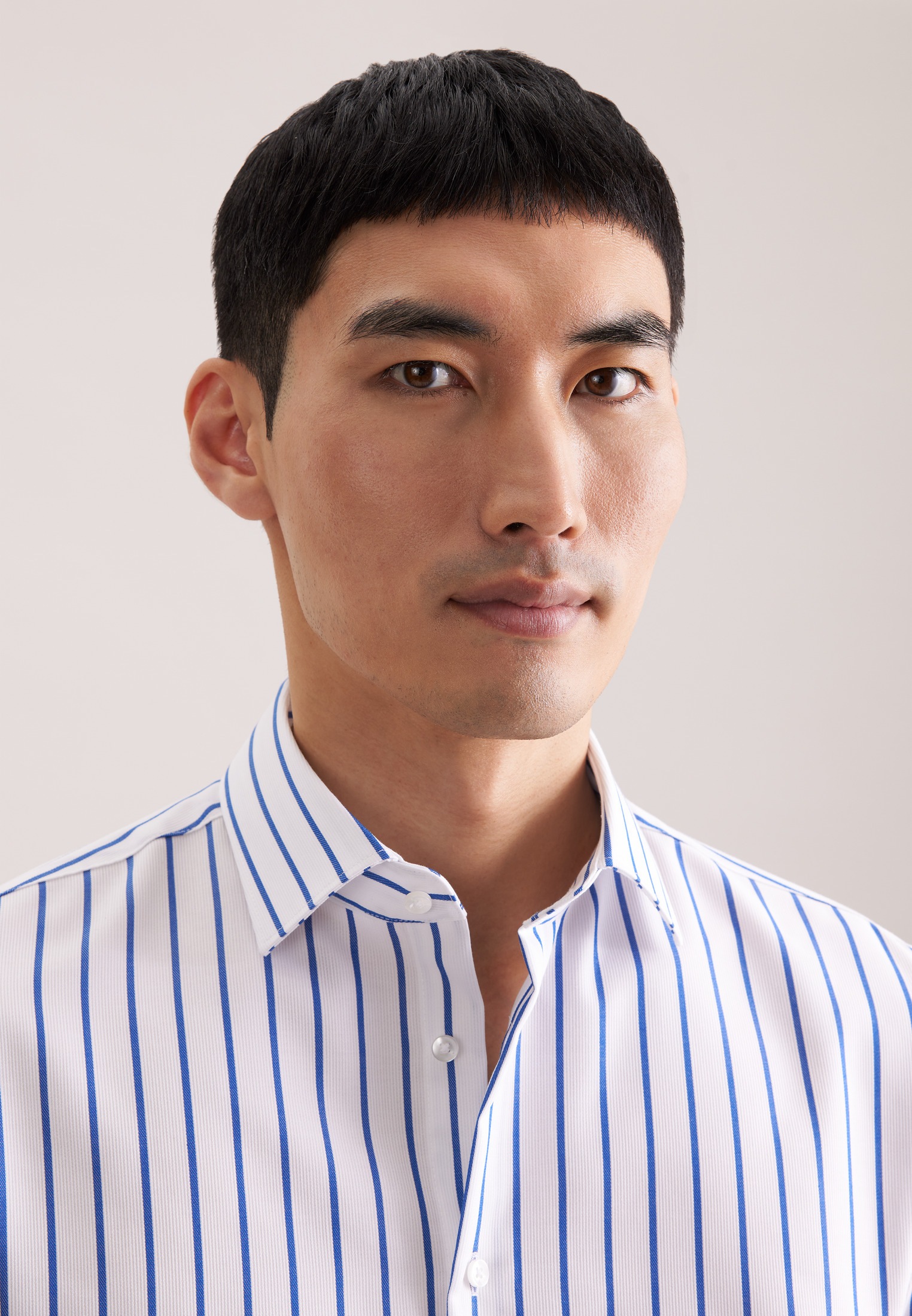 Thumbnail - seidensticker Businesshemd "Schwarze Rose" Slim 1/1 Kentkragen Gestreift