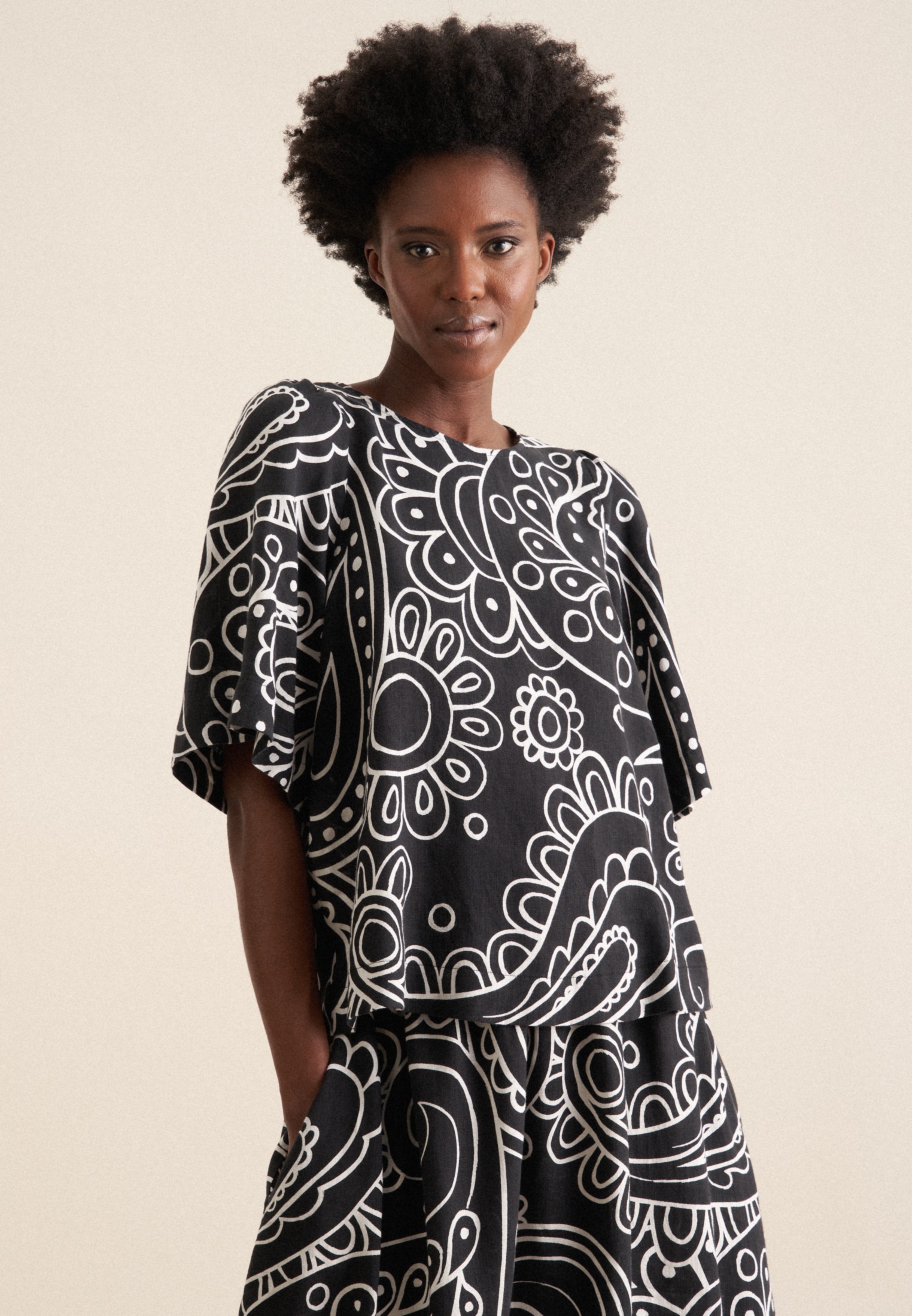 seidensticker Shirtbluse "Schwarze Rose" 1/2 Rundhals Paisley günstig online kaufen