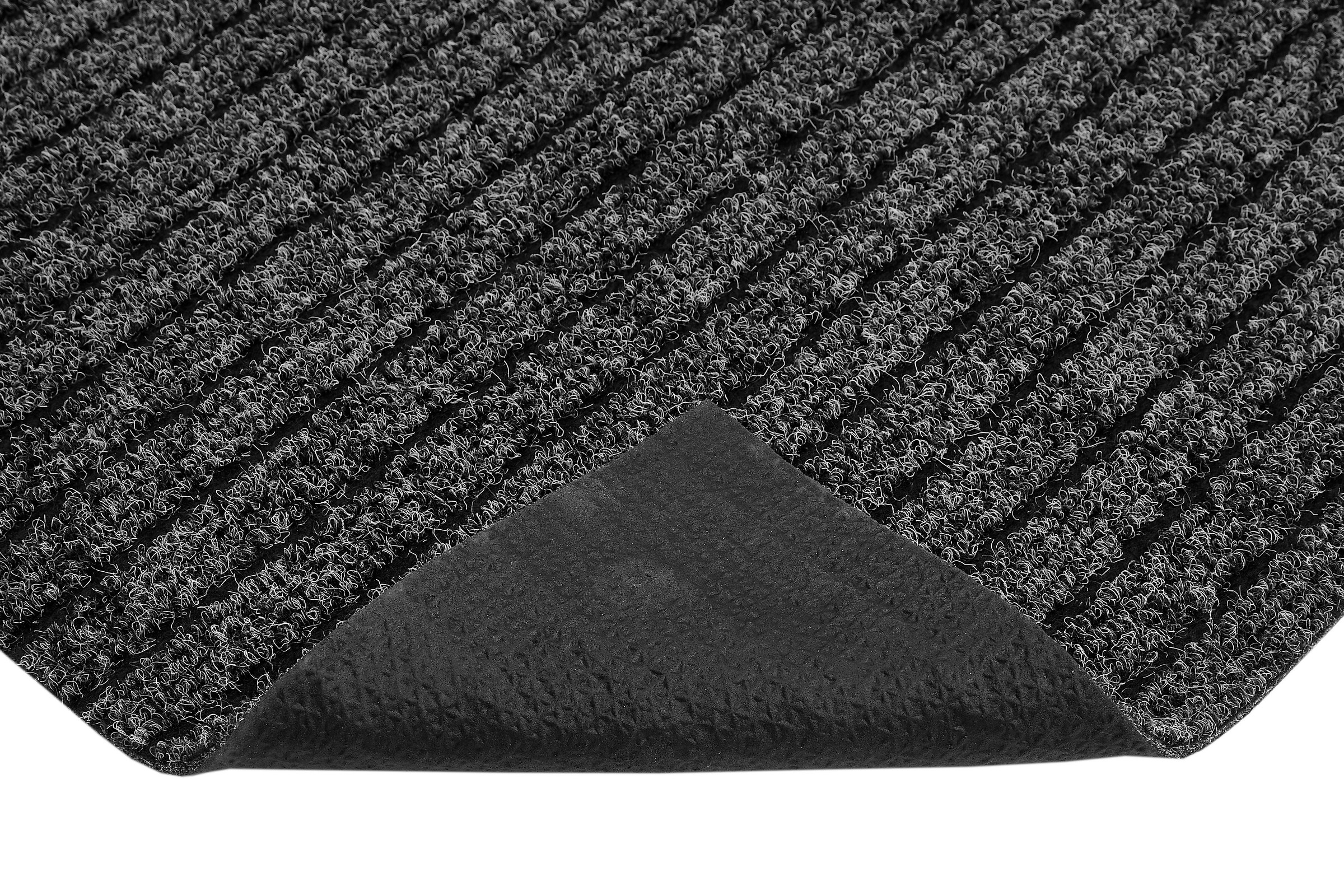 Läufer ANDIAMO "Marlo, Made in Belgium", grau (anthrazit), B:100cm H:7mm L:400cm, Obermaterial: 100% Polypropylen, Teppiche, Schmutzfangläufer, Schmutzfangläufer, gestreift, robust, In- und Outdoor geeignet 3