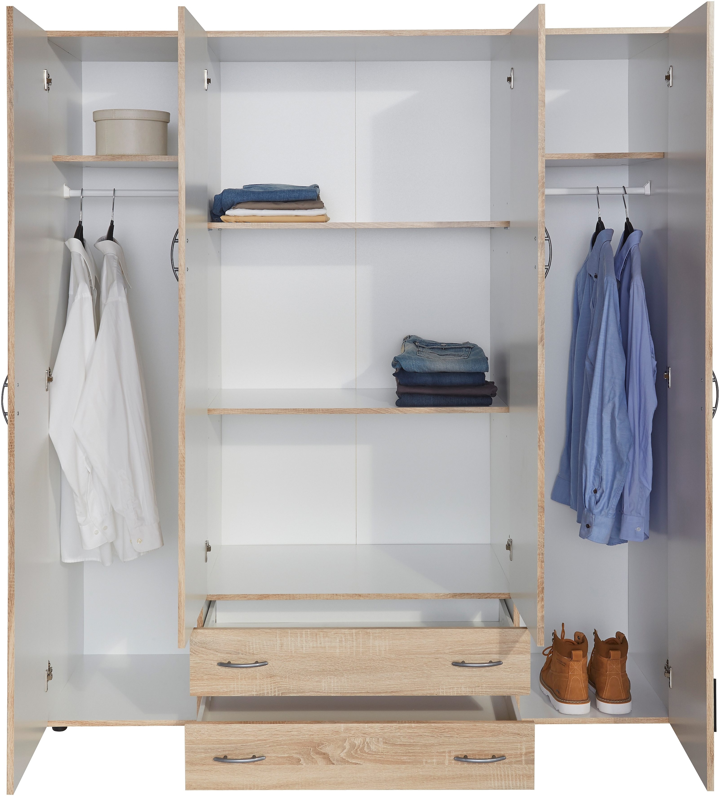 Schlafkontor Drehtürenschrank »Base Kleiderschrank Joe Garderobe Hochschrank Wäscheschrank«, Bega Schrank Schlafzimmer Bestseller in 3 Breiten und 2 Farben