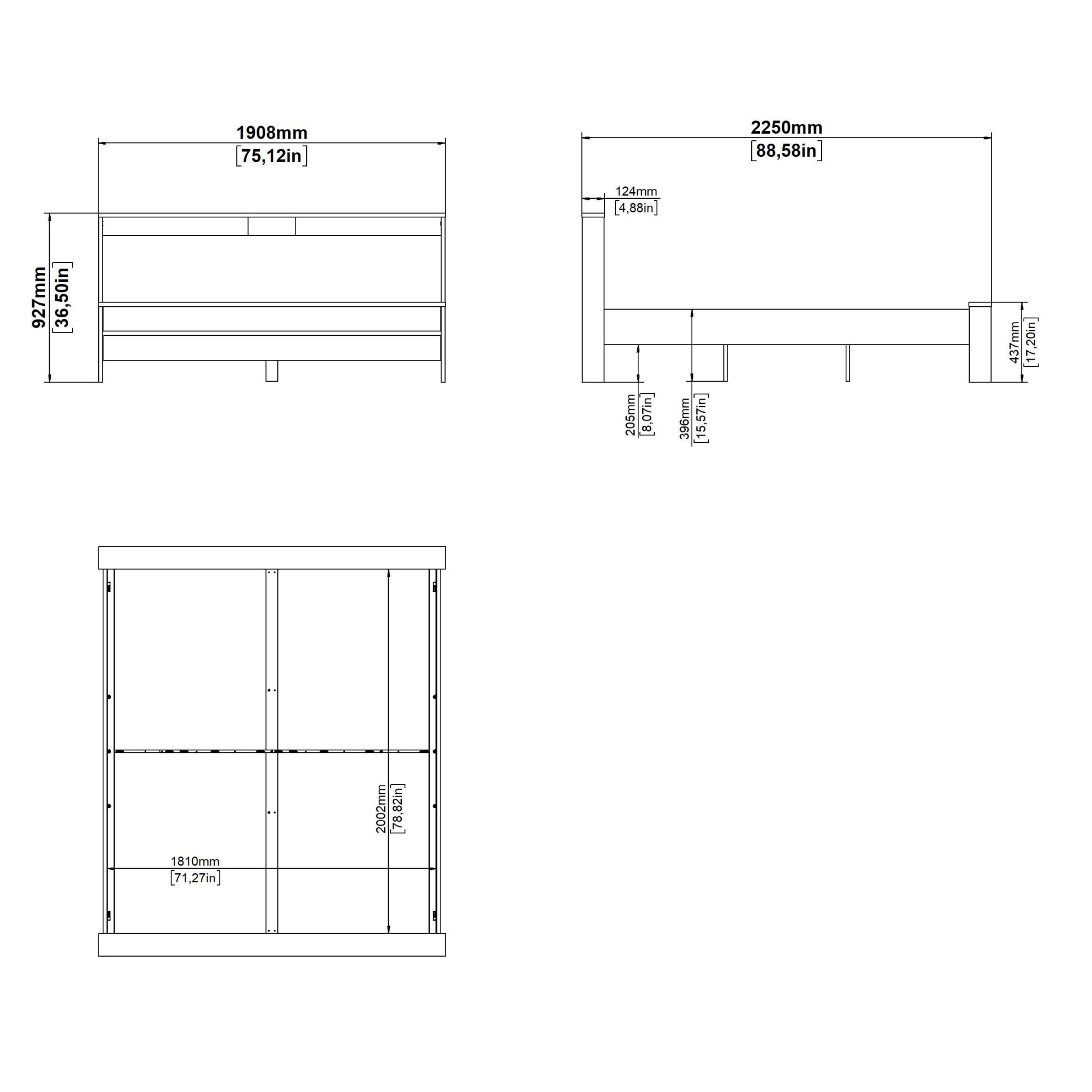 Home affaire Bettgestell »Next Bett 180 x 200 cm« Modernes Bett mit Ablagefach und verstellbarem Lattenrost.