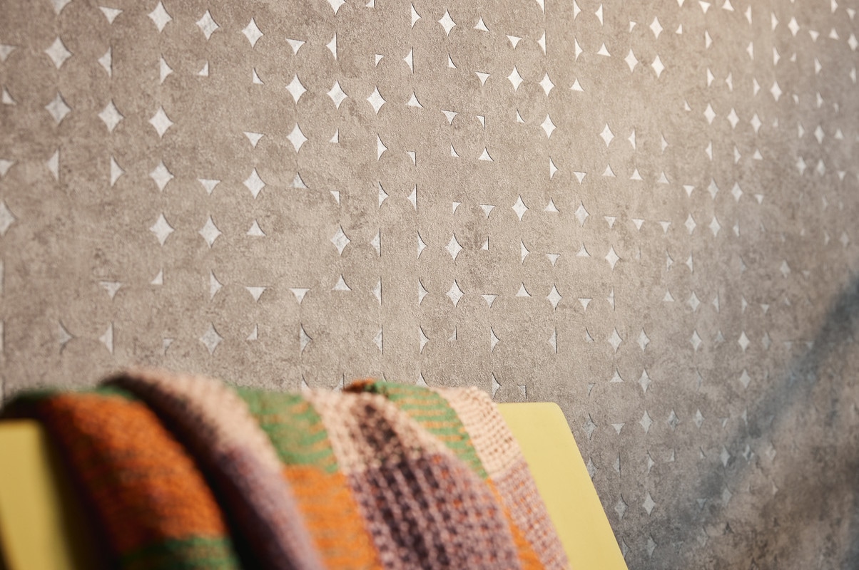 Living Walls Vliestapete "Stories Of Life Vintage Betonoptik Tapete Beige Braun" Motiv Geometrisch Grafisch Aufgeschäumt Vliestapete Für Wohnzimmer
