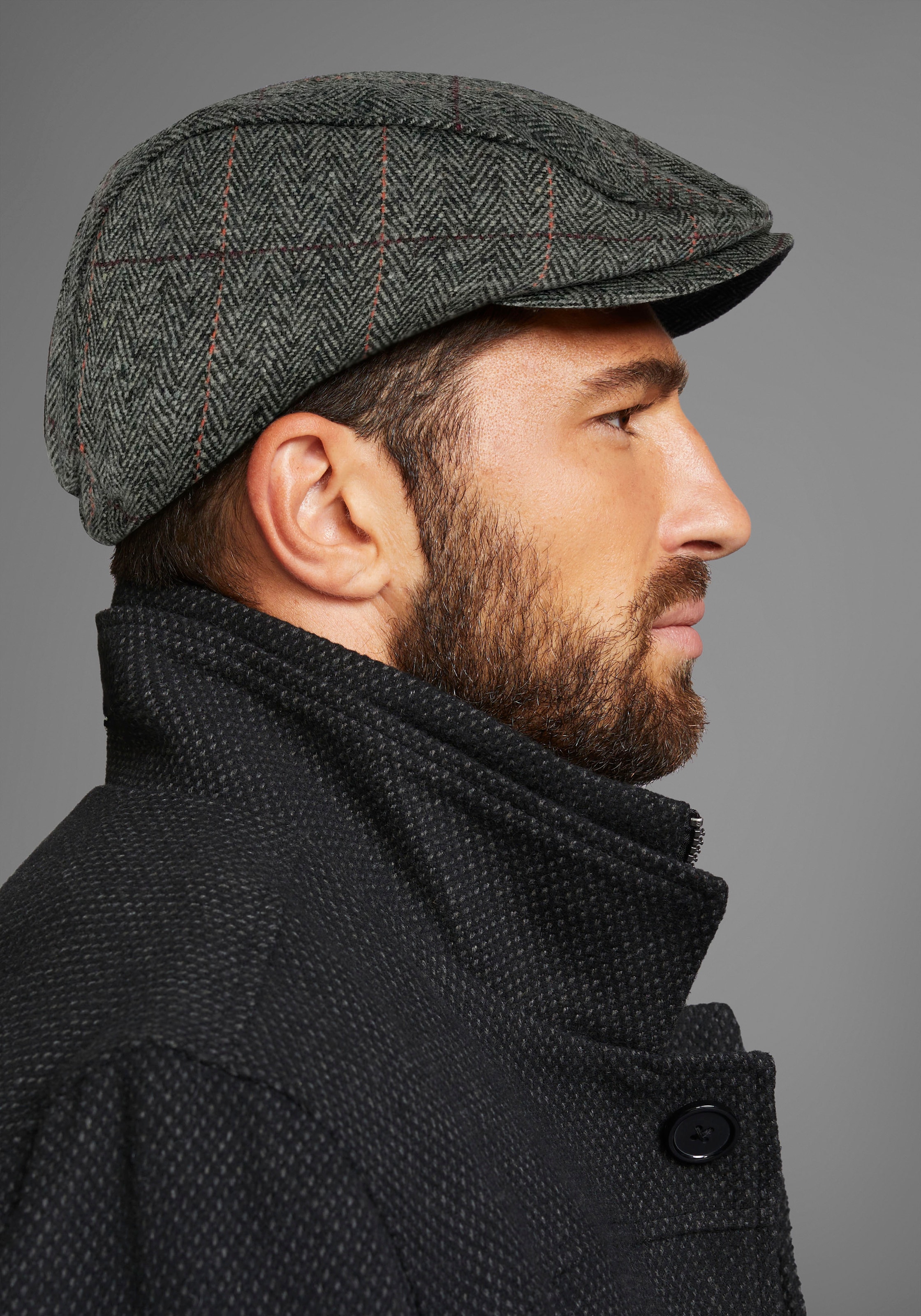 Man's World Schiebermütze, stylischer Winter-Flatcap - wärmend gefütter - NEW