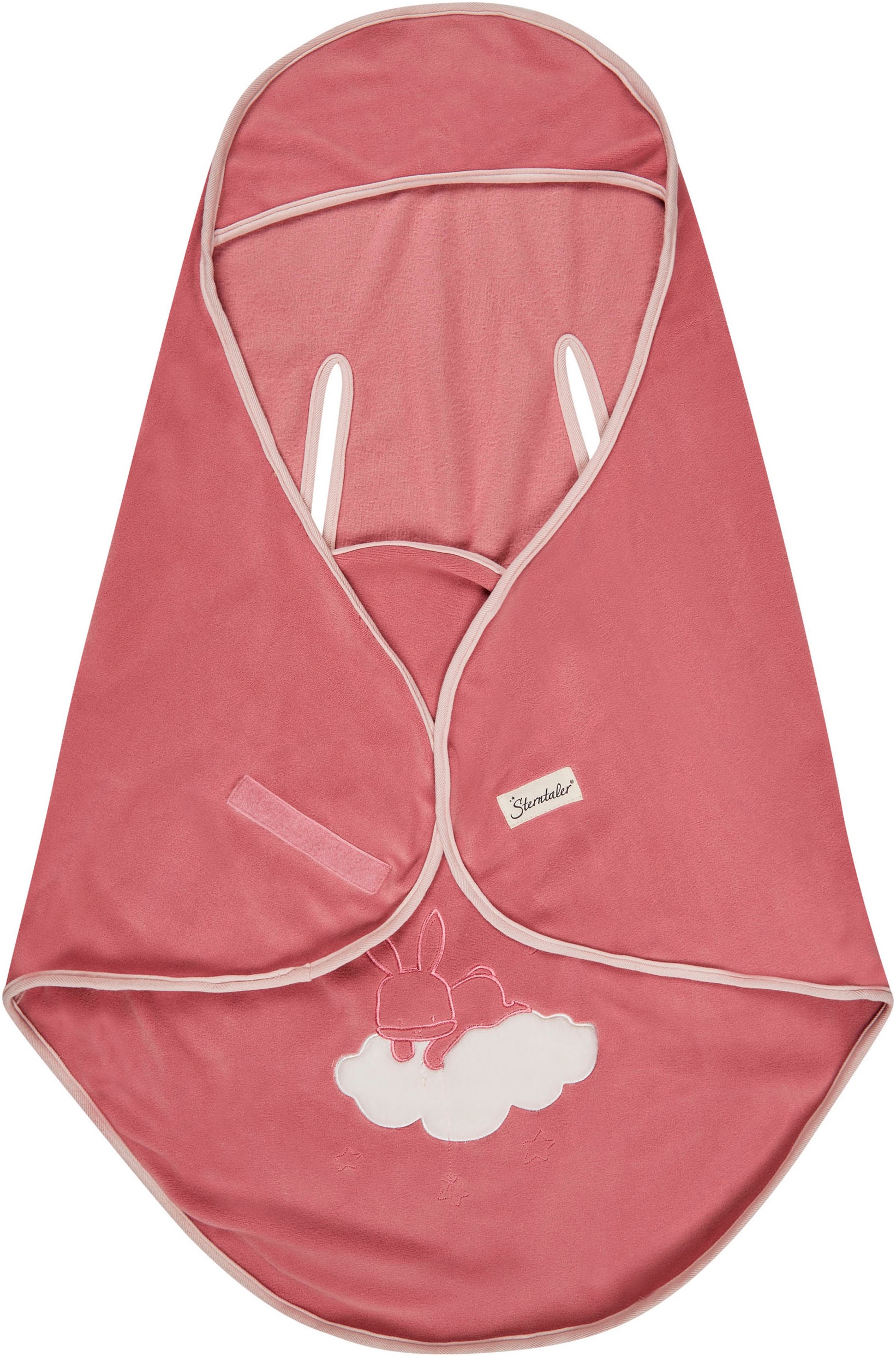 Einschlagdecke STERNTALER, B:80cm L:90cmperlrosa, Polyester, Wohndecken, "Hase Hanni"