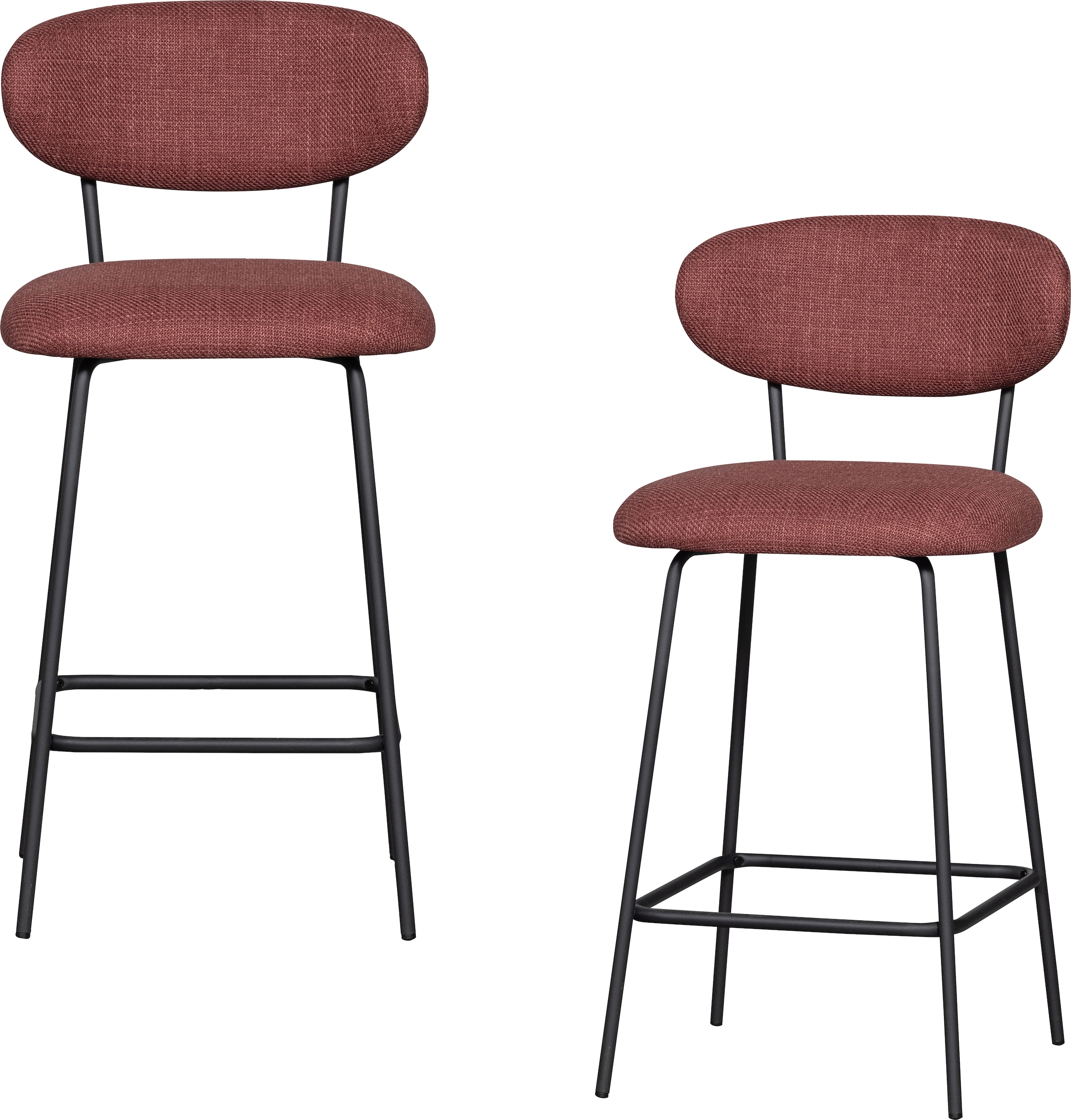 WOOOD Barhocker "Kjeld" 2 Stk. tlg. gepolstert mit gewebtem Stoff, Höhe 93 günstig online kaufen