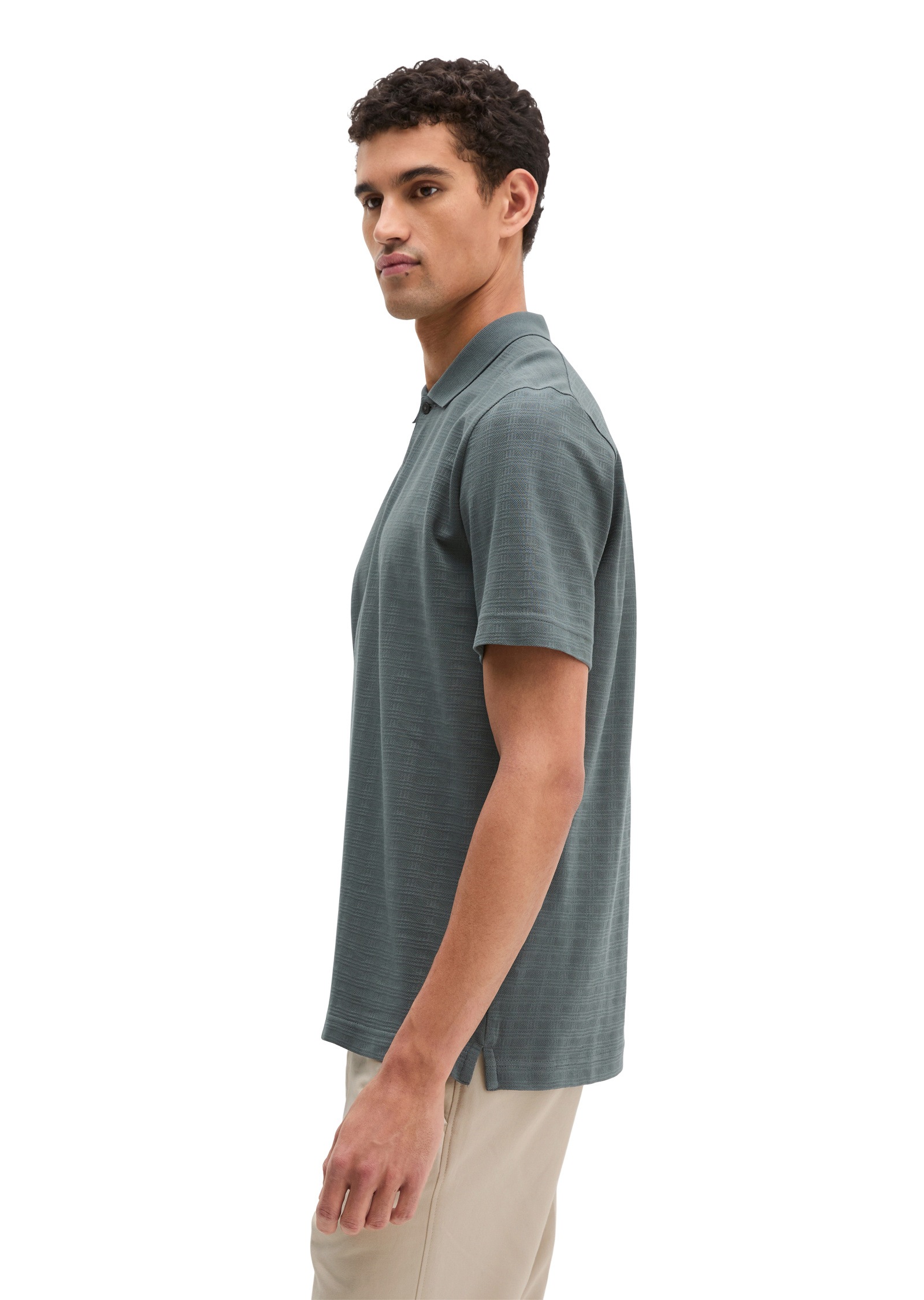 Marc OPolo Poloshirt "im strukturierten Karo-Jacquard" günstig online kaufen