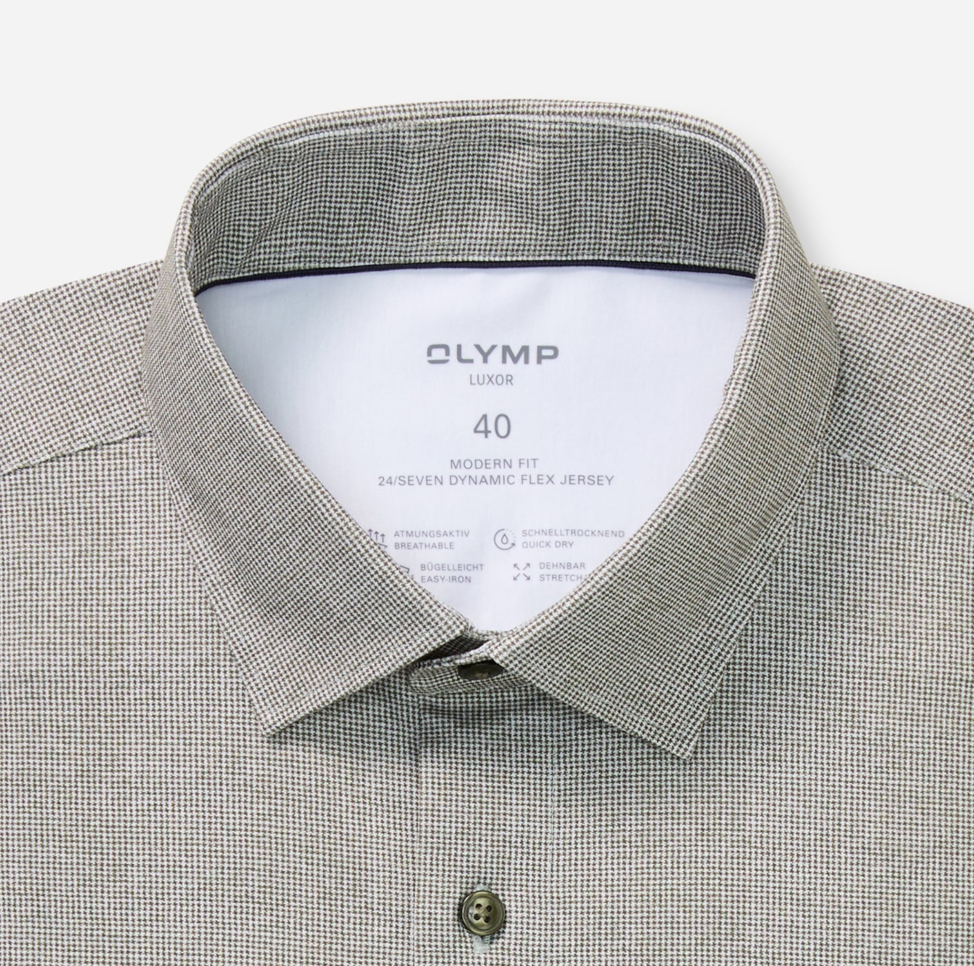 OLYMP Langarmhemd »Luxor 24/Seven« Businesshemd, Jersey, modern fit, New Kentkragen