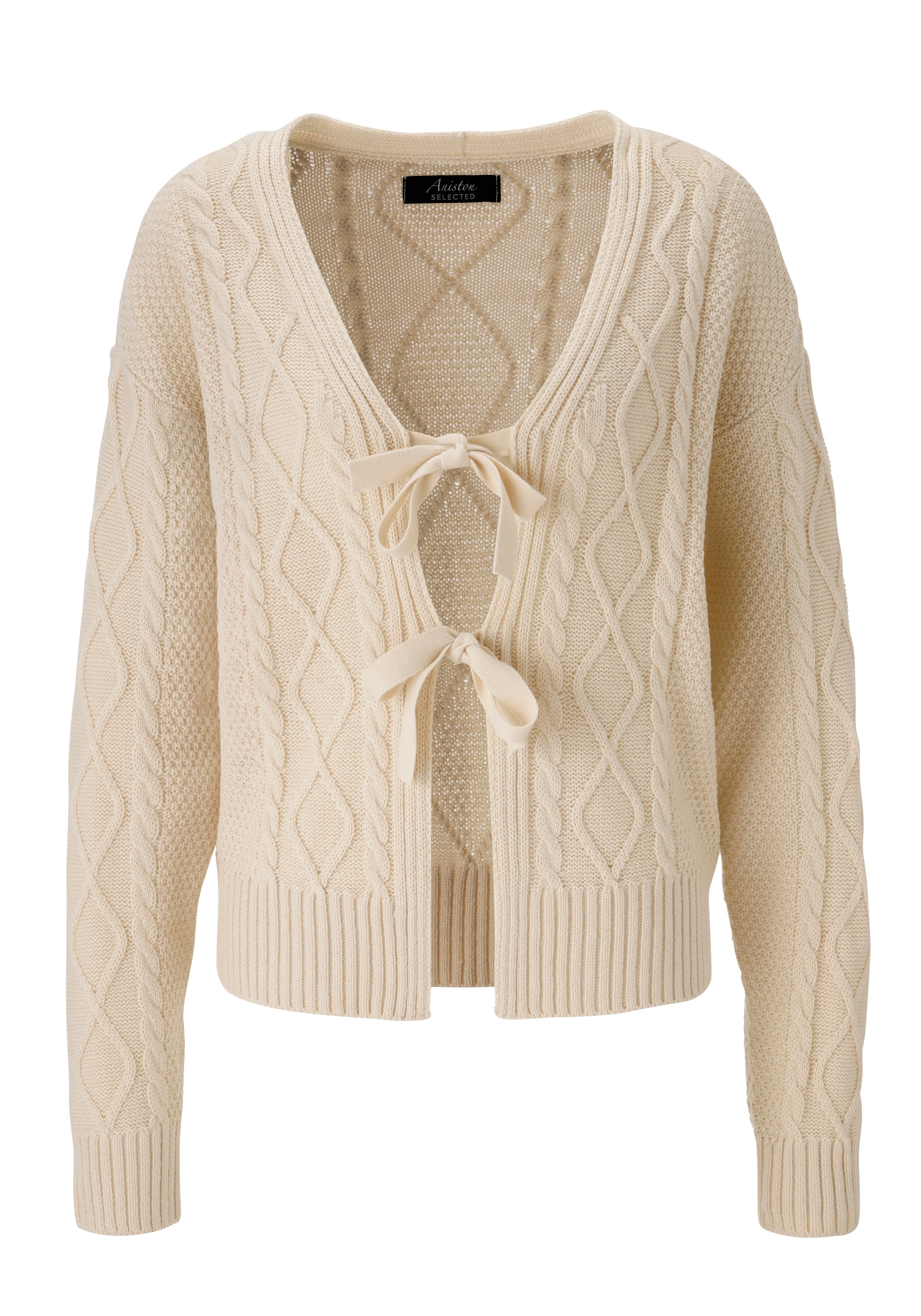 Aniston SELECTED Strickjacke, mit Zopf- und Rautenmuster - NEUE KOLLEKTION