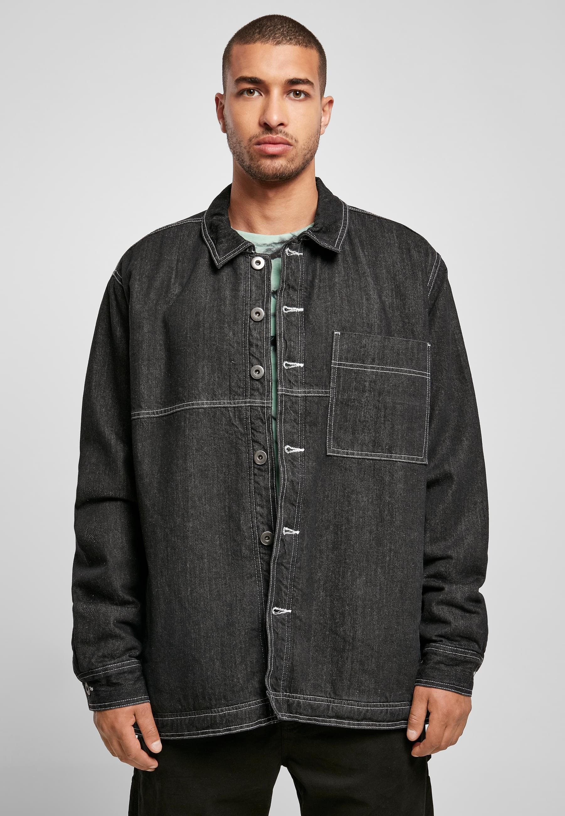 URBAN CLASSICS Allwetterjacke »Urban Classics Herren Oversized Trucker Jacket«, (1 St.), ohne Kapuze