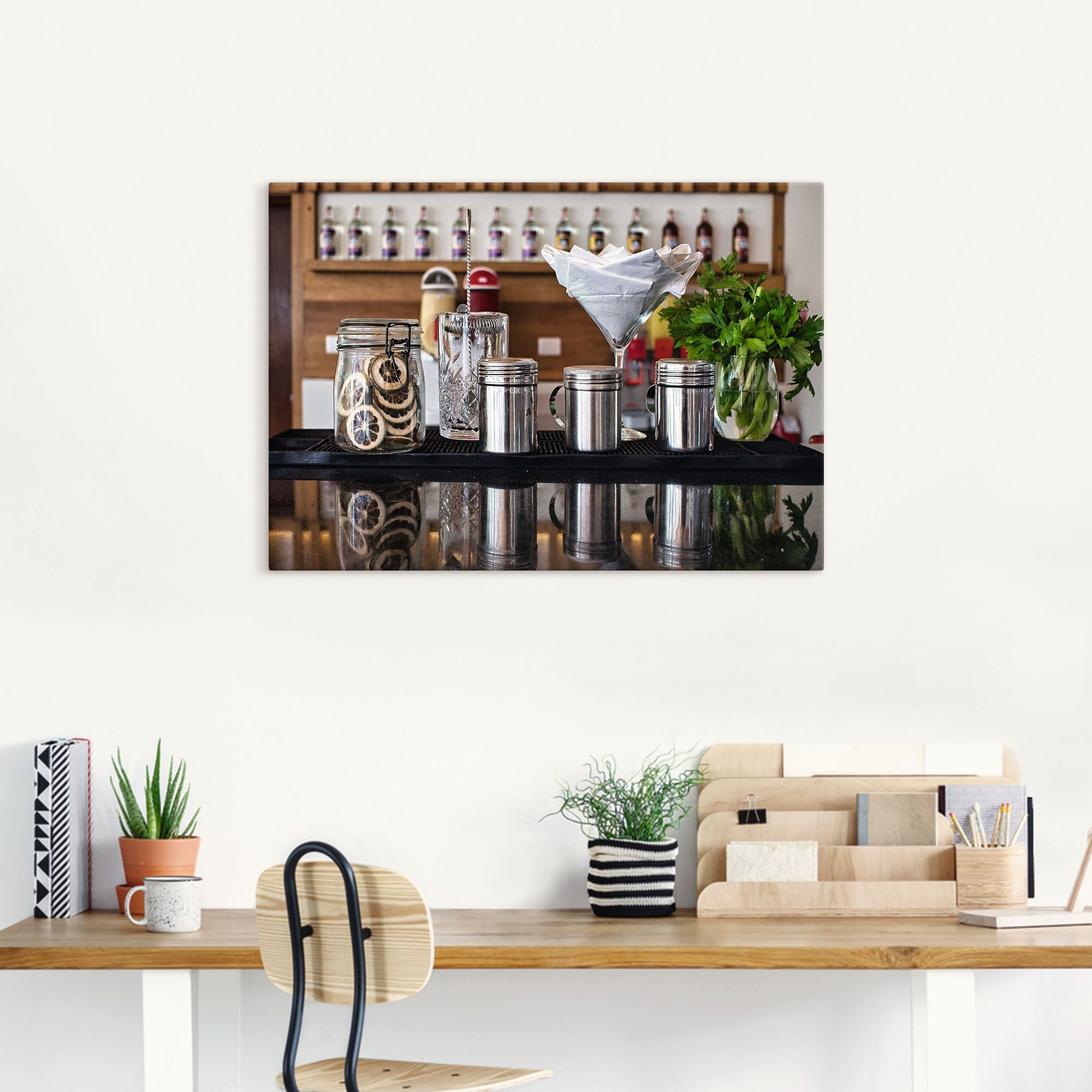 Artland Wandbild "Bartheke Cocktail Mixing", Cocktail, (1 St.), als Leinwan günstig online kaufen