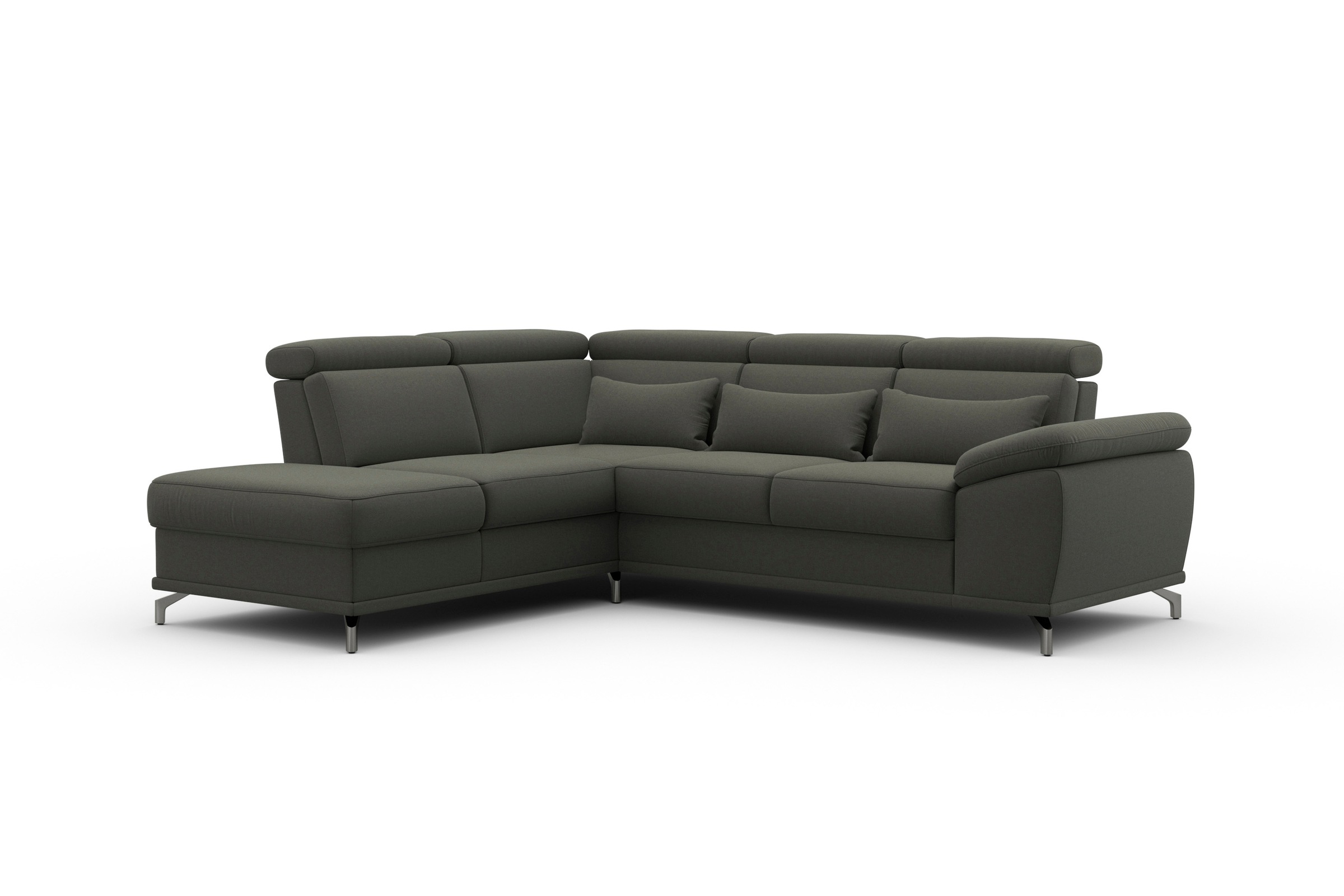 sit&more Ecksofa »Cabrio L-Form, B: 274 cm, mit Sitztiefen-, Arm- & Kopfteilverstellung« 3 Nierenkissen, Federkern, optional Bettfunktion und Stauraum