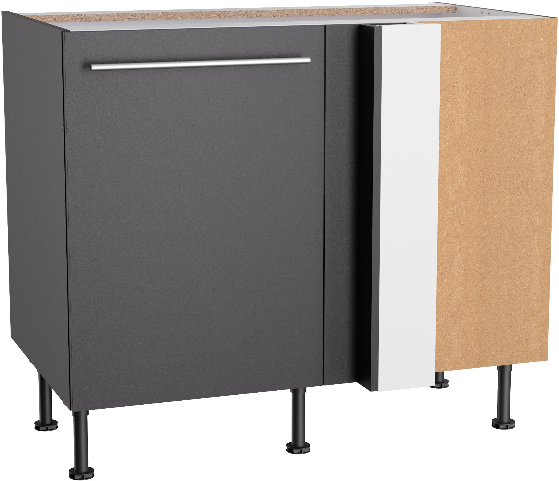 OPTIFIT Eckunterschrank "Bern2", Breite 100 x 65 cm, Lösung für Geschirrspüler, 1 Tür, 1 Einlegeboden