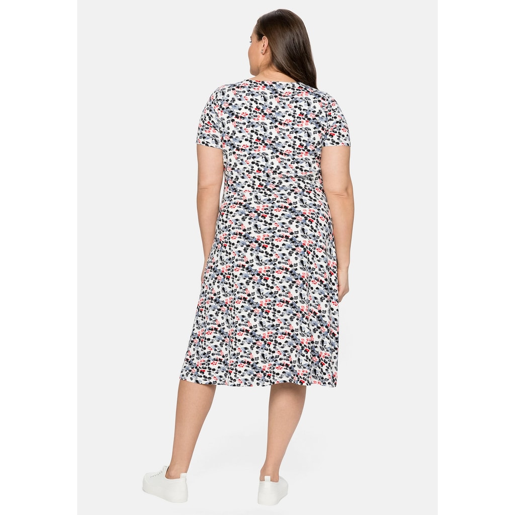 sheego by Joe Browns Jerseykleid »Große Größen«, mit Blätterprint, in Wickeloptik