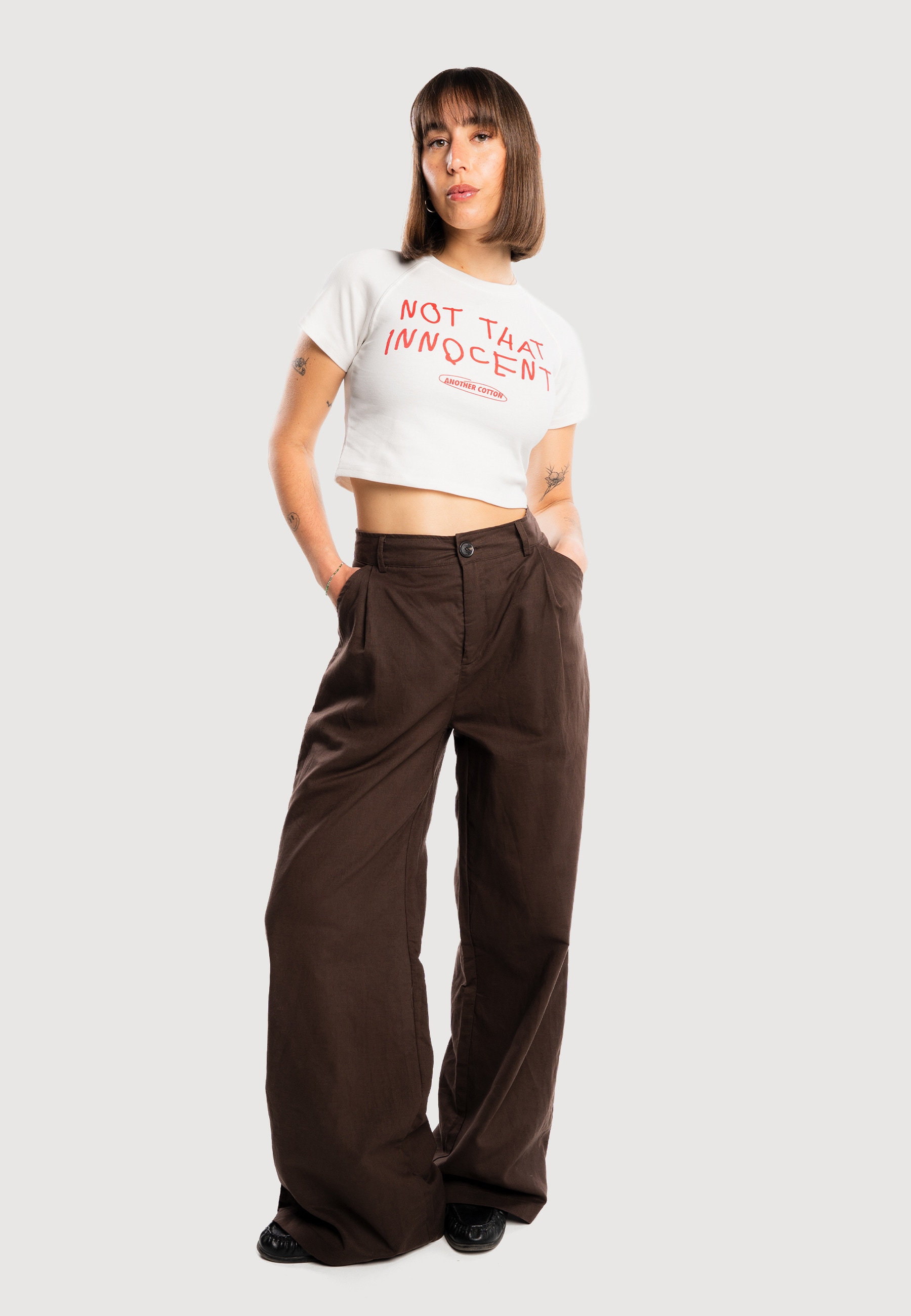 Another Cotton Lab T-Shirt »Another Cotton Lab Not Innocent Crop Top« 1