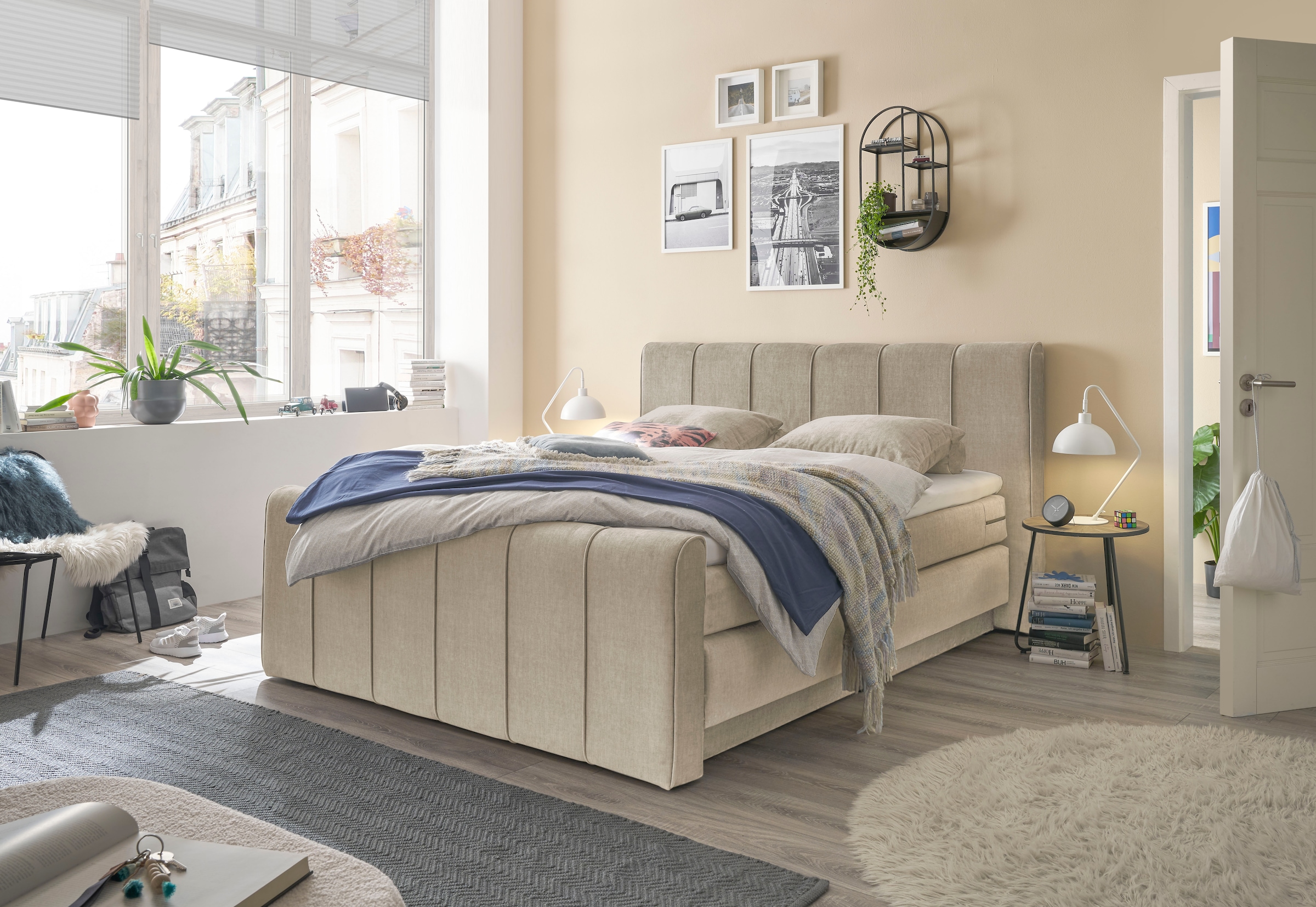 Boxspringbett »Fairfield«, mit Bettkasten, Kopfteil mit Keder, Breite 160 cm oder 180 cm