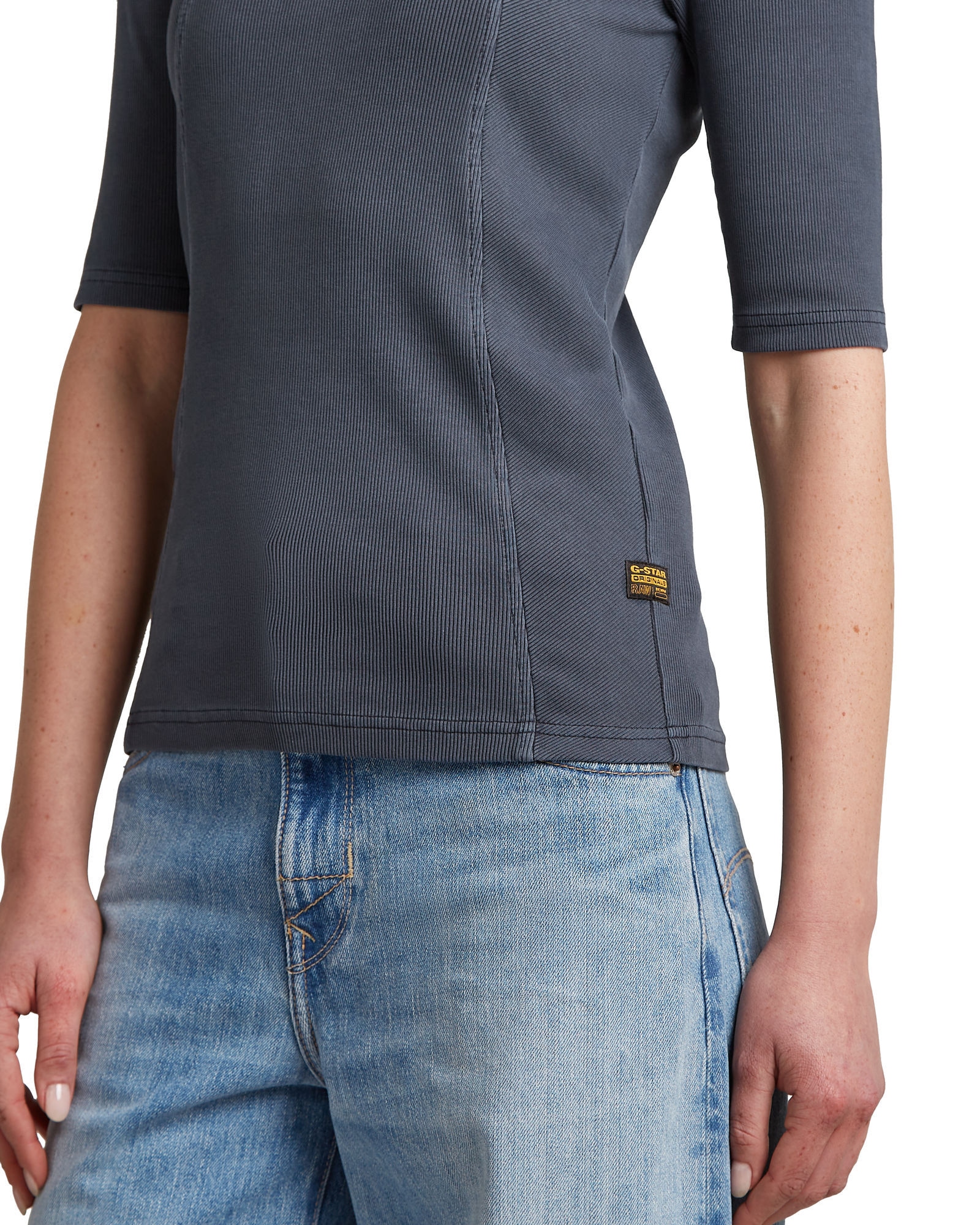 G-STAR T-Shirt »Washed A-Line Slim Rib T-Shirt«