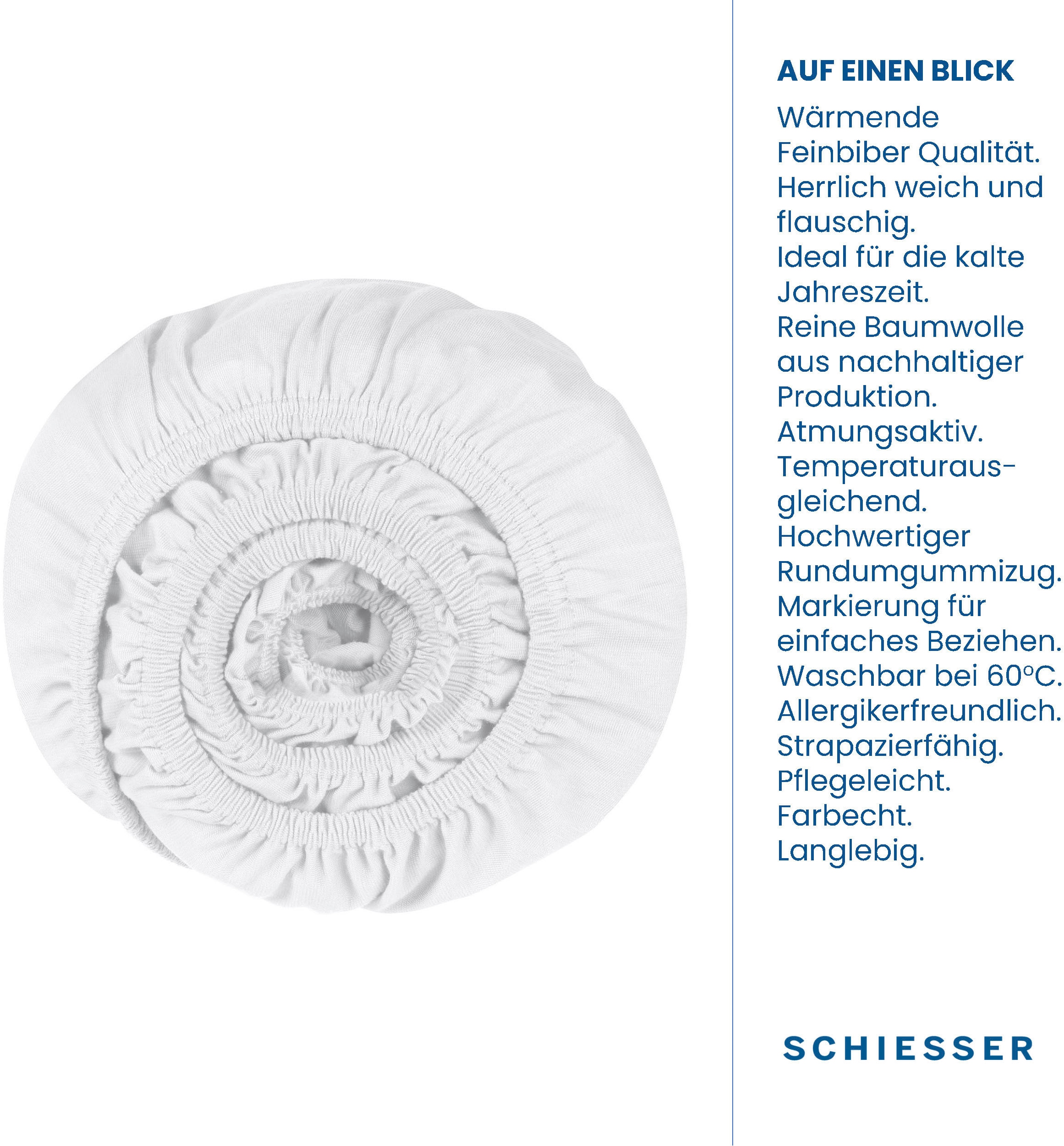 Schiesser Spannbettlaken »Finni aus wärmender Baumwolle«, für Matratzen bis zu 18 cm Höhe, Made in Green