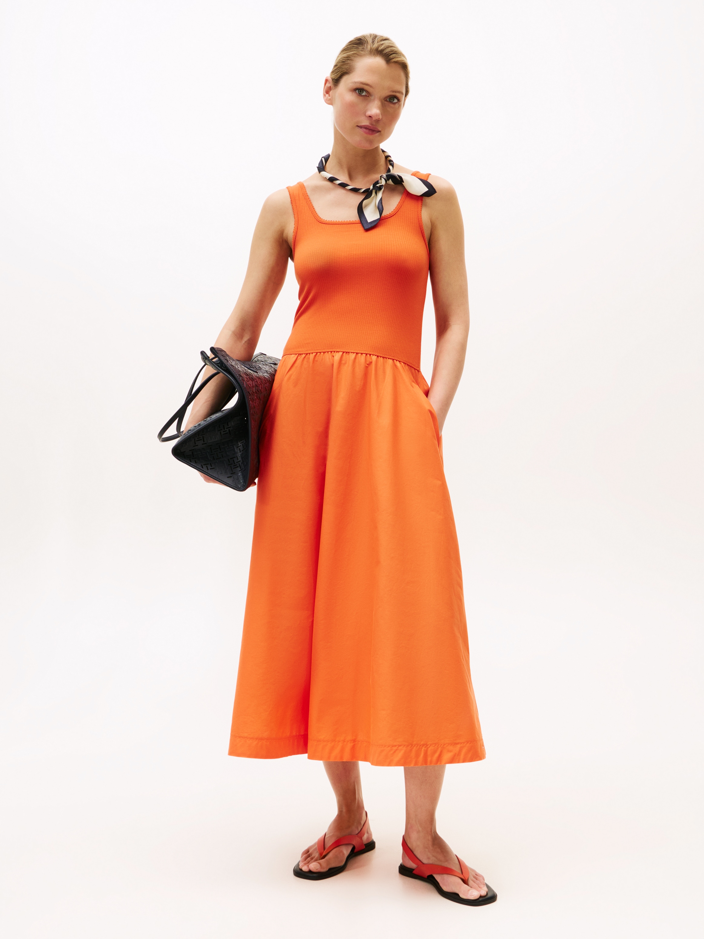 Tommy Hilfiger A-Linien-Kleid "5X2 RIB MIDI MIX F&F DRS" günstig online kaufen