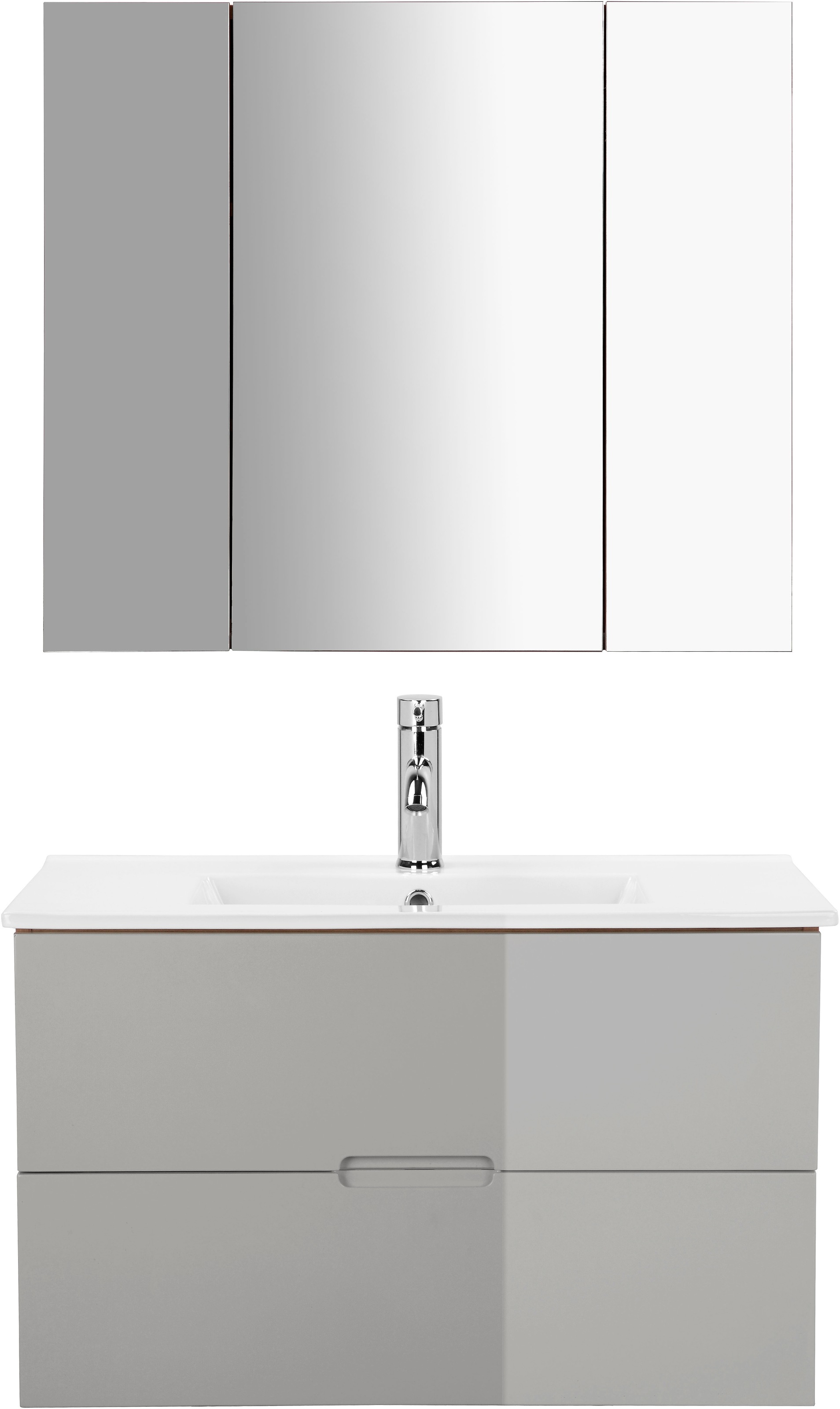 welltime Badmöbel-Set "Lund Badmöbel Set Badschrank Badezimmerset" 3 Stk. t günstig online kaufen