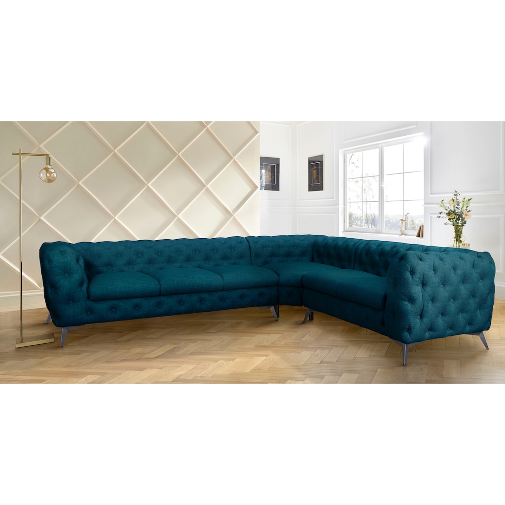 Leonique Chesterfield-Sofa »Glynis L-Form«