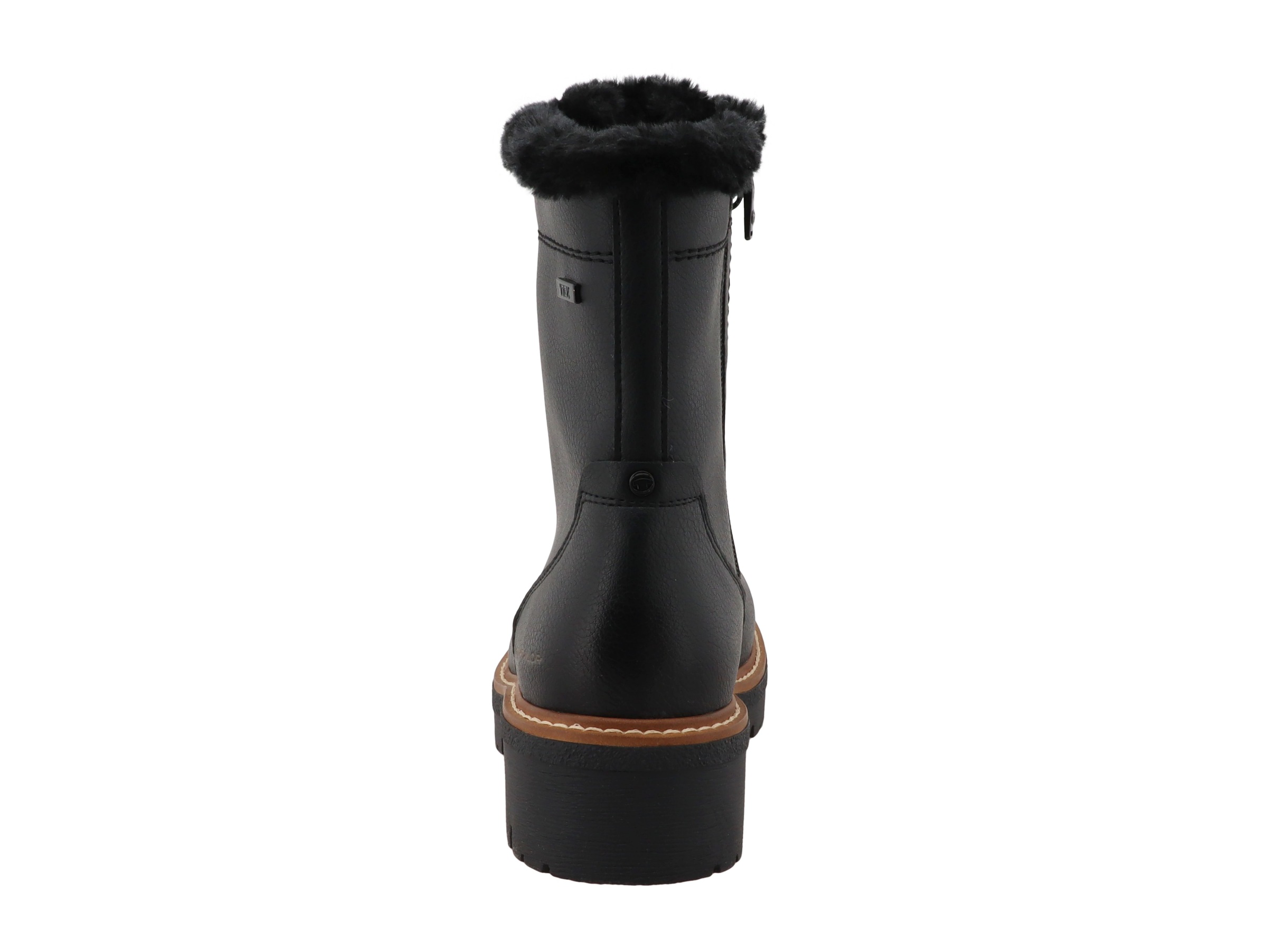 TOM TAILOR Winterstiefelette  Blockabsatz, Winterboots mit Fellimitat am Schaftrand